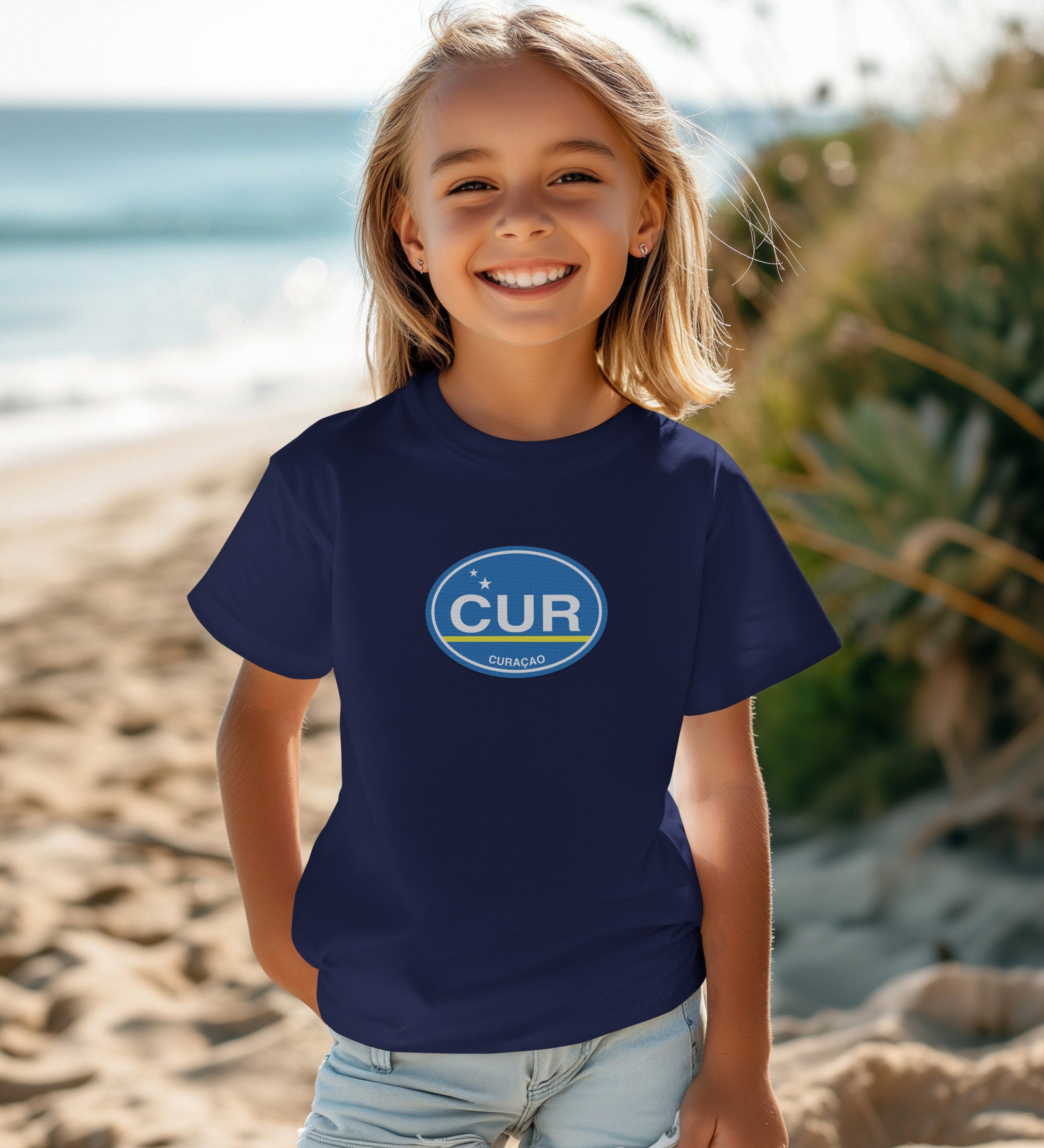 Curacao gift for posing by the colorful Handelskade youth clothing and travel souvenirs