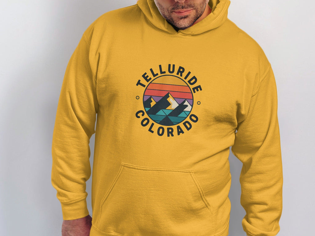 Telluride Colorado Hoodie with Mountain Design