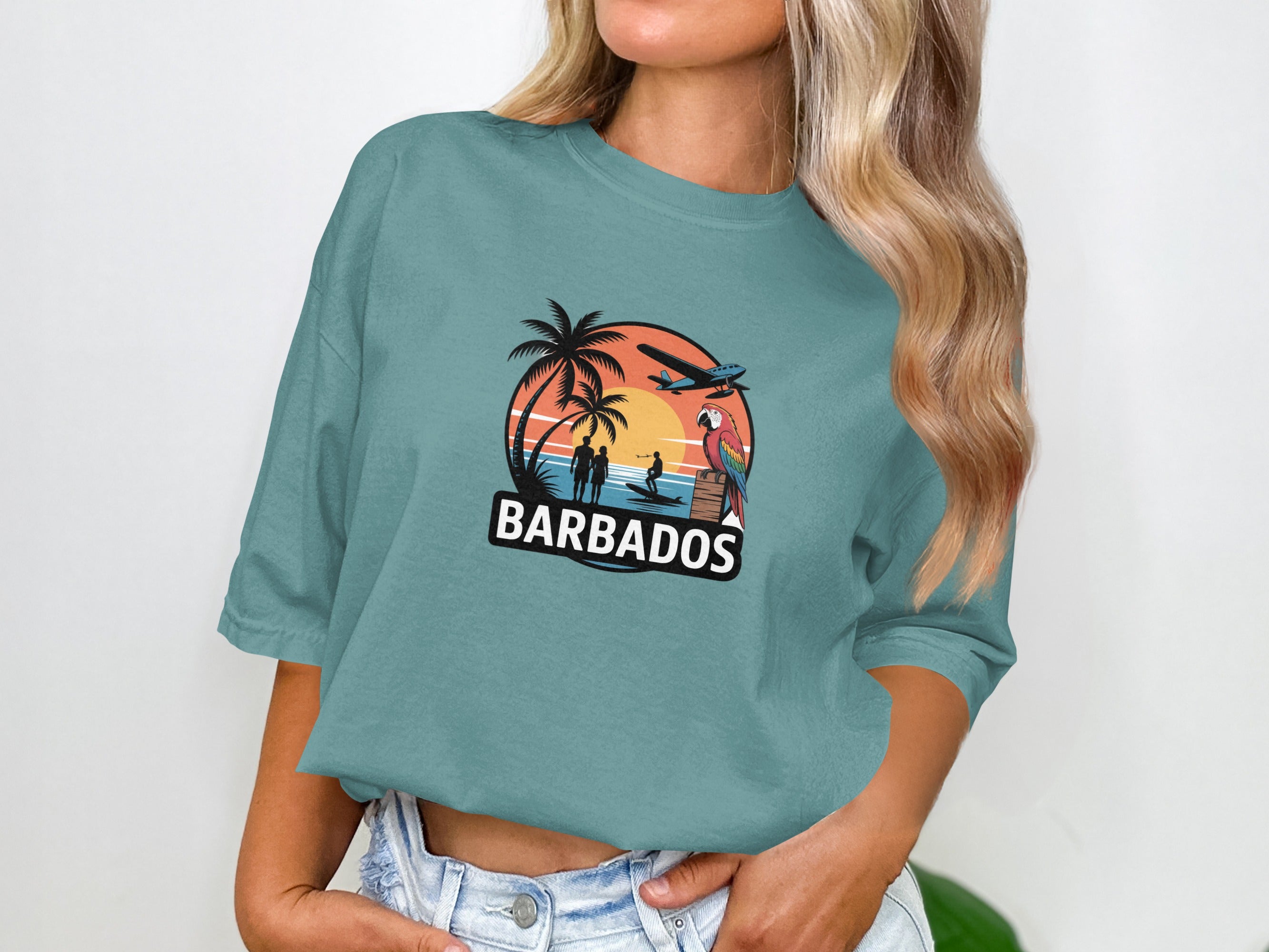 Barbados Sunset Beach Scene Graphic T-Shirt product type