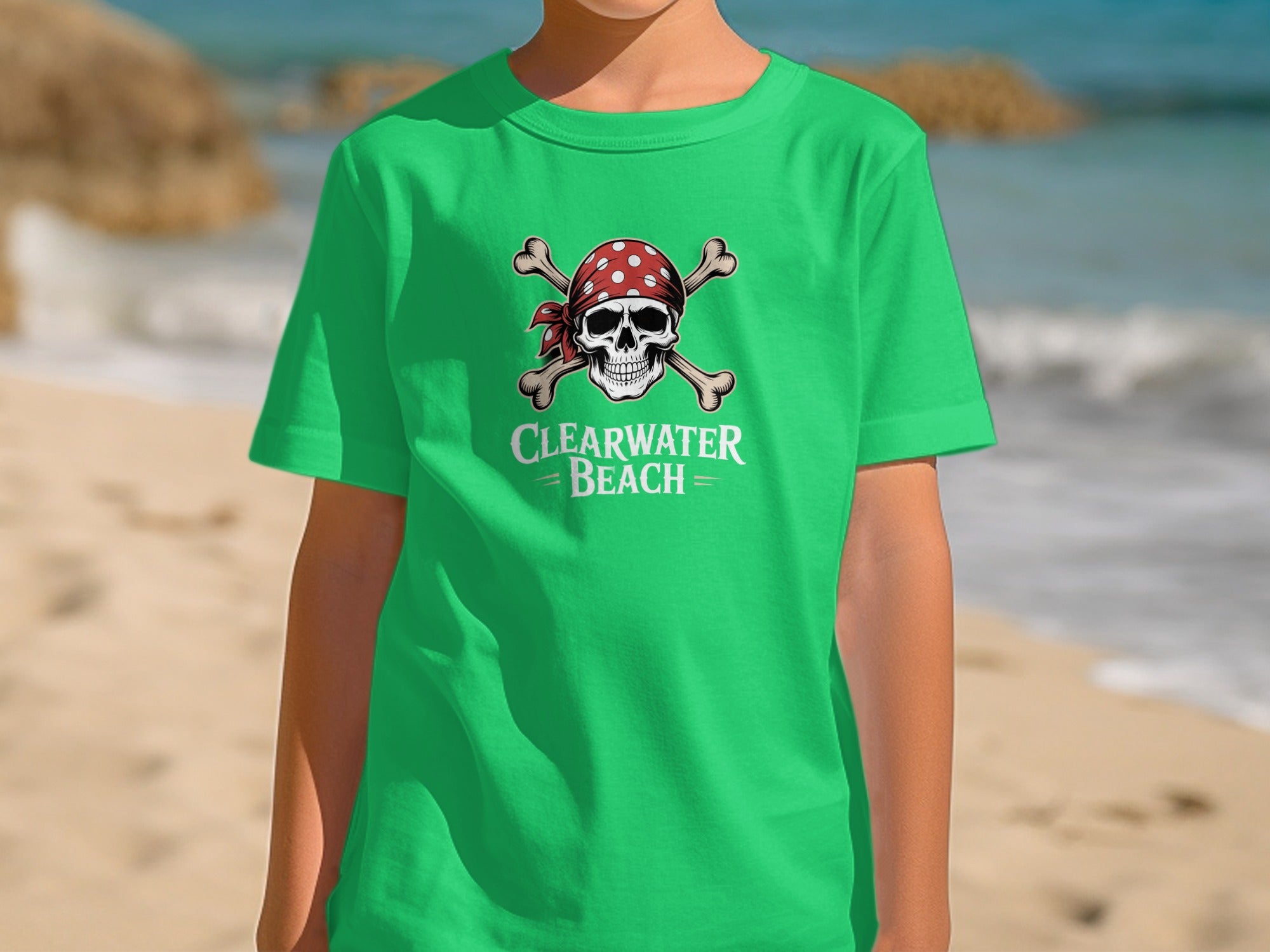 Clearwater Beach Pirate Skull Kids T-Shirt product type