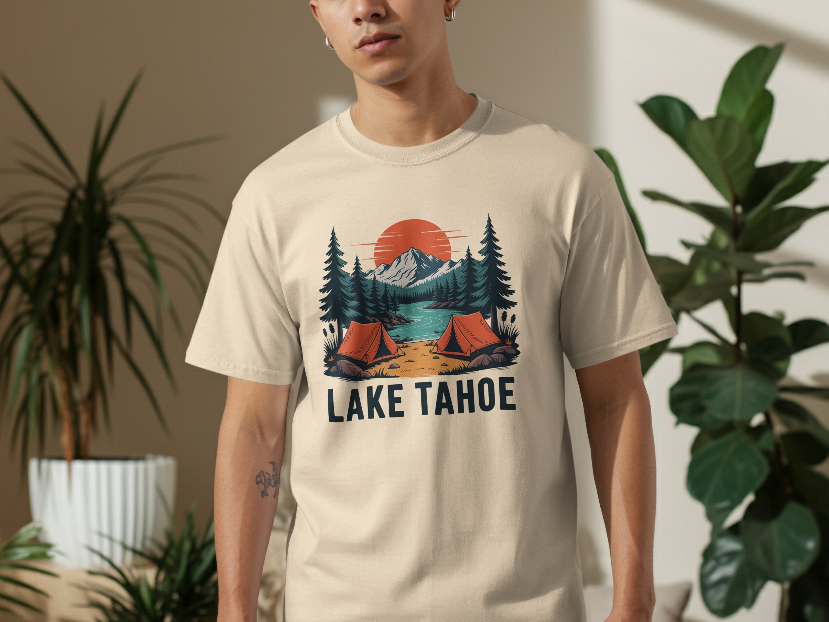 Lake Tahoe Scenic Mountains Camping Graphic T-Shirt product type