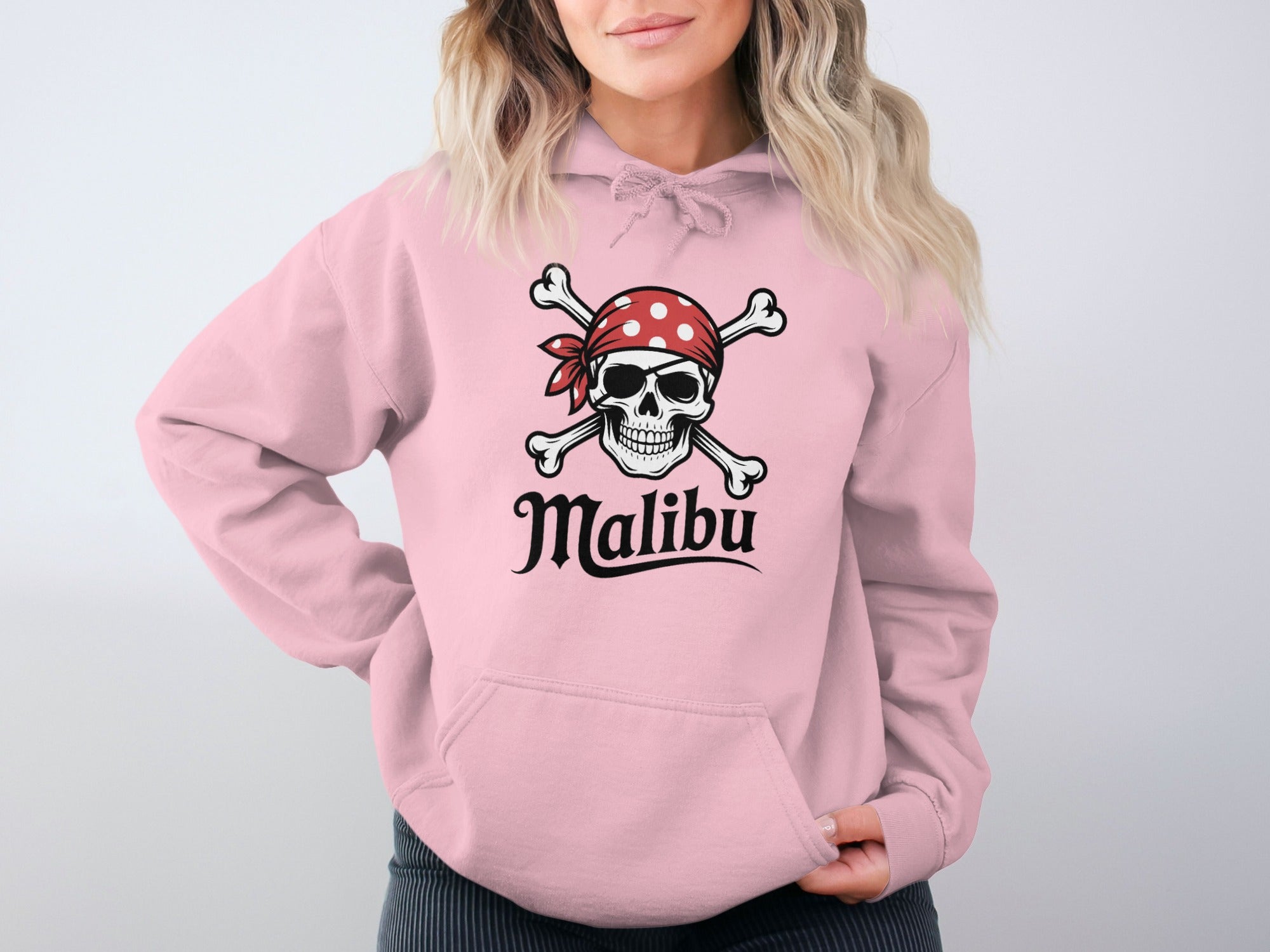 Malibu Skull with Crossbones Print Hoodie product