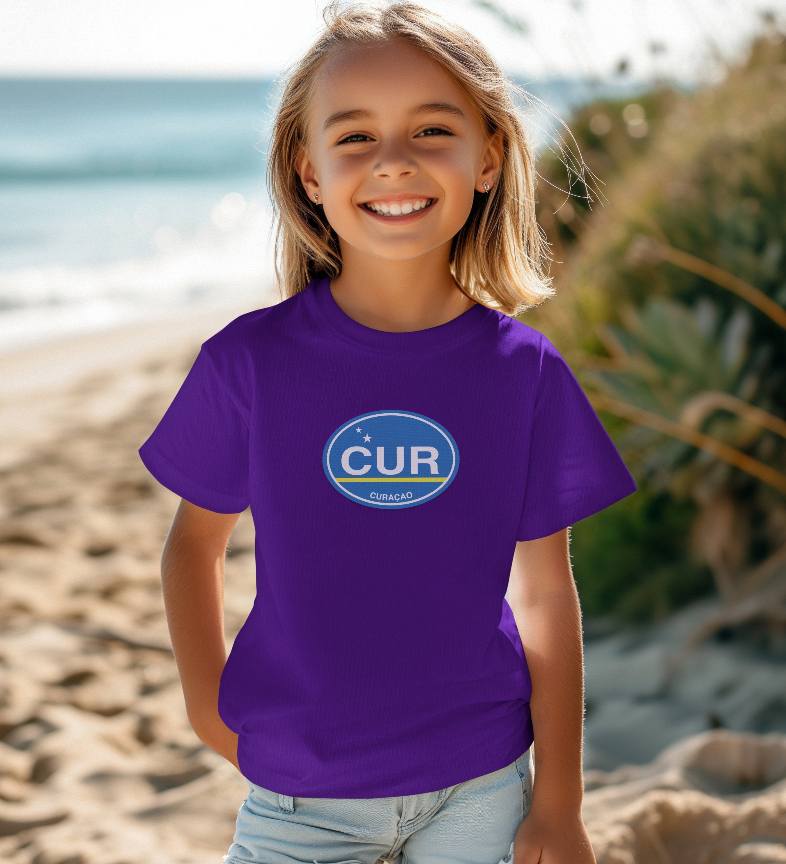 Curacao gift for posing by the colorful Handelskade youth clothing and travel souvenirs
