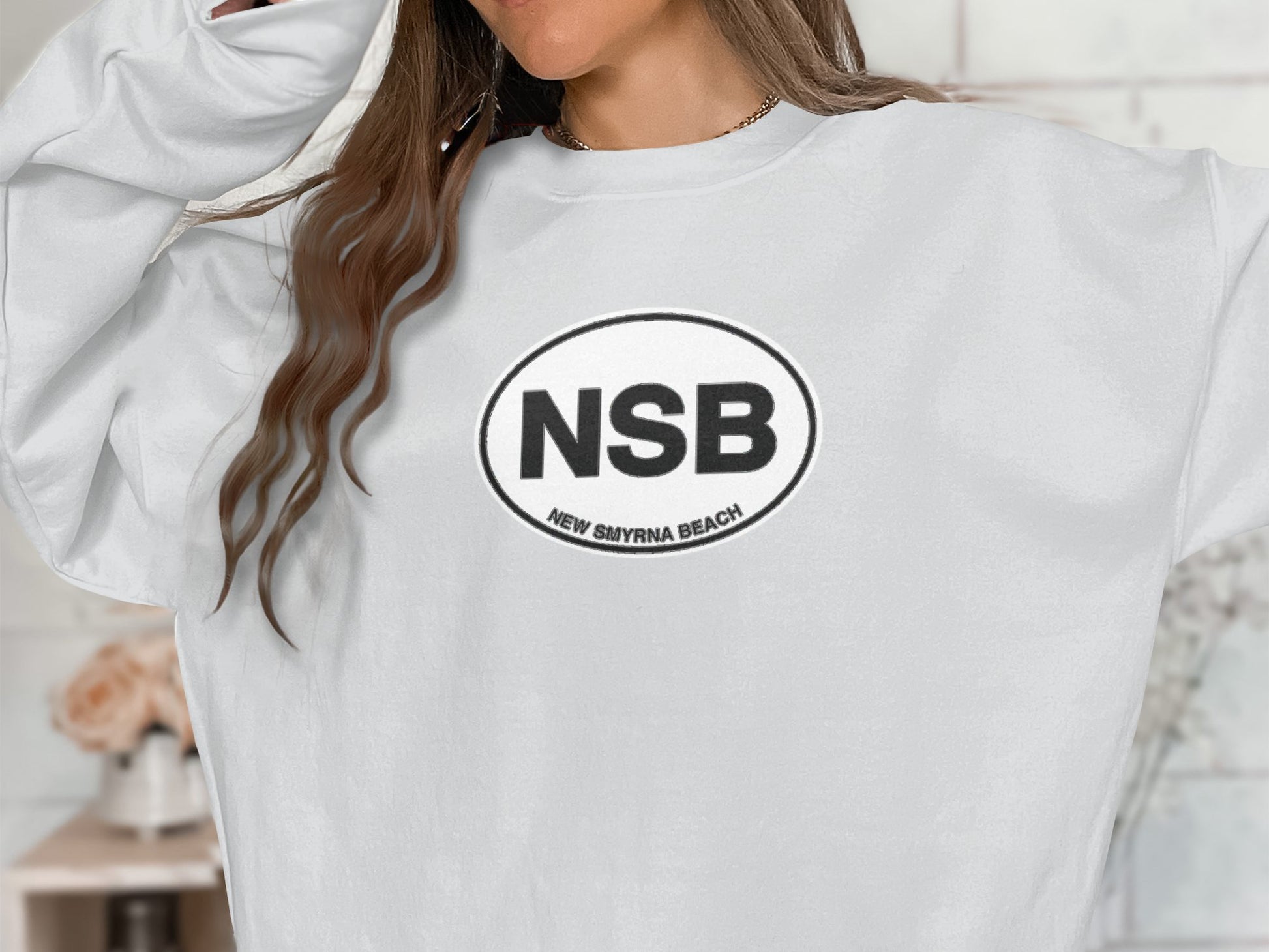 New Smyrna Beach Womens Sweatshirt White