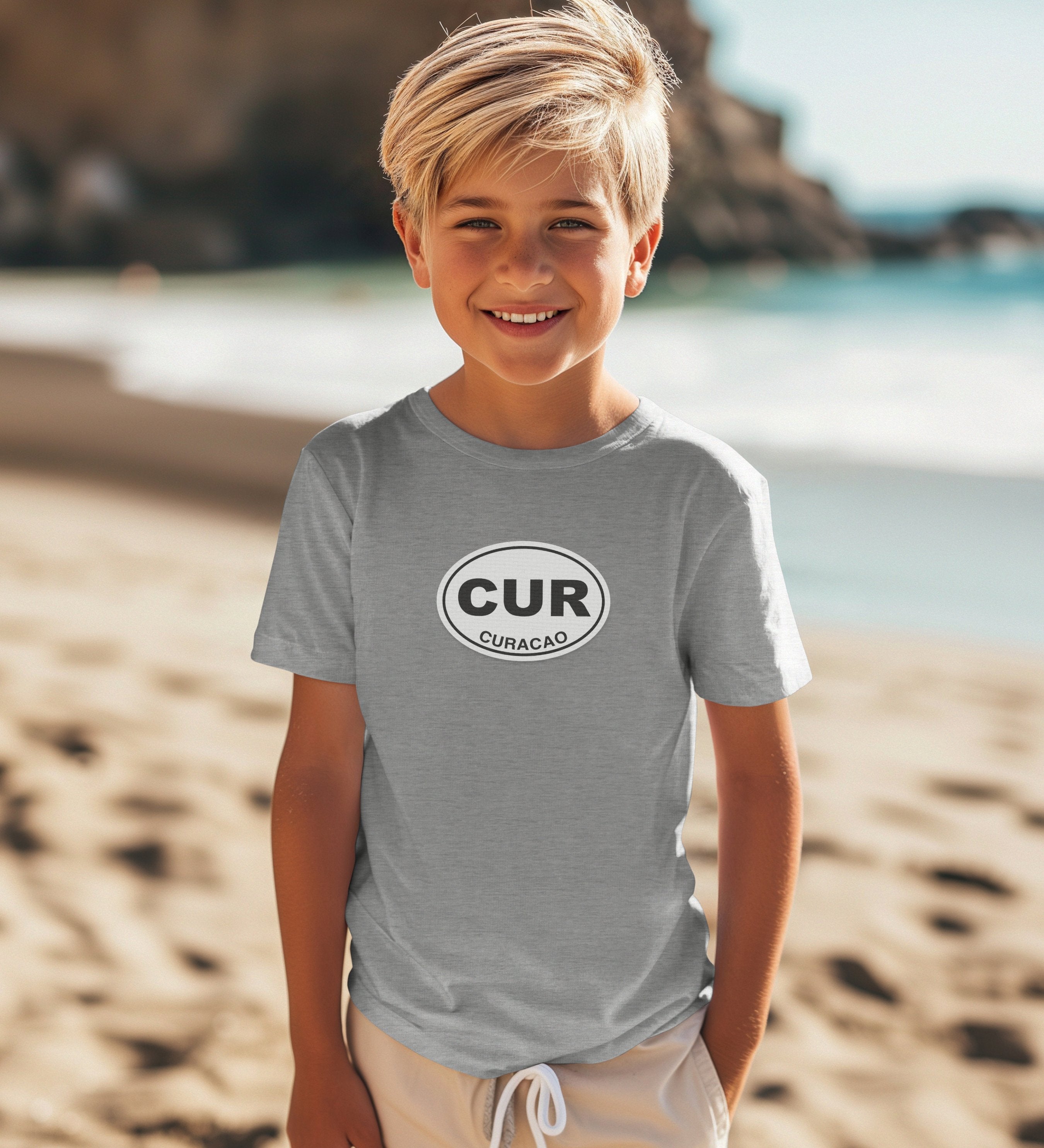 Curacao gift for posing by the colorful Handelskade youth clothing and travel souvenirs