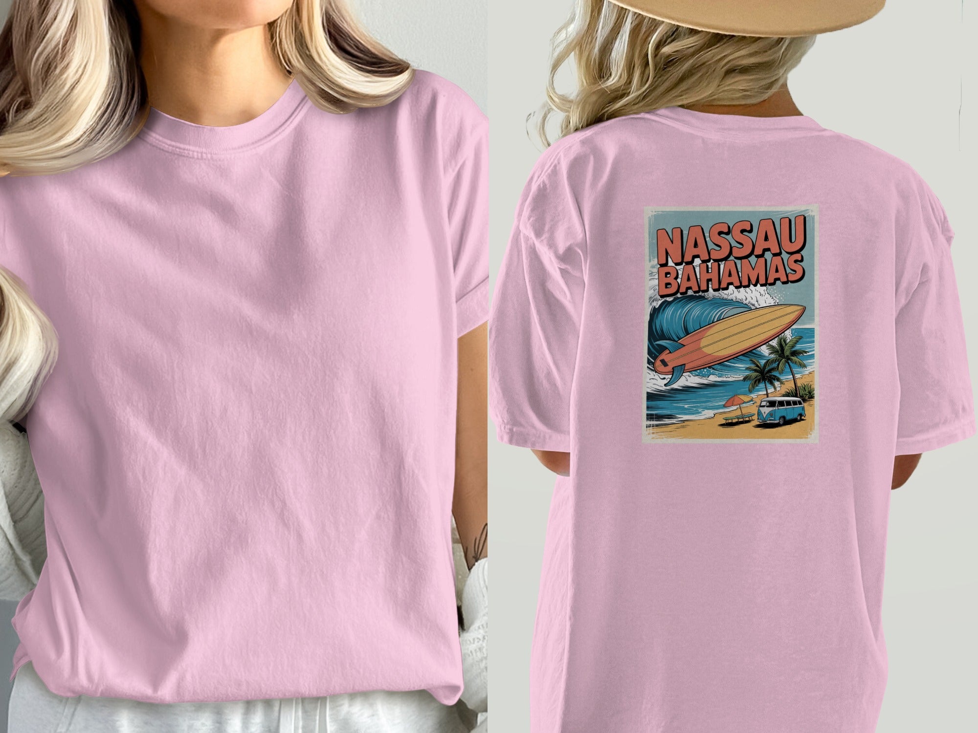 Nassau Bahamas Graphic Surfboard Beach T-Shirt Product
