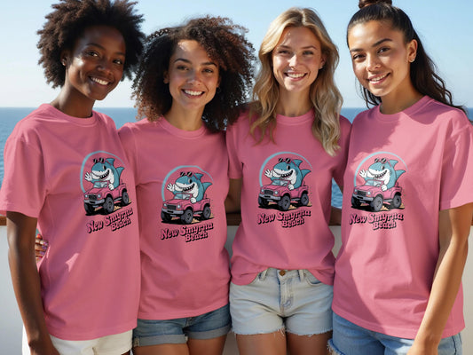 Fun New Smyrna Beach Cartoon Shark Graphic Shirt product