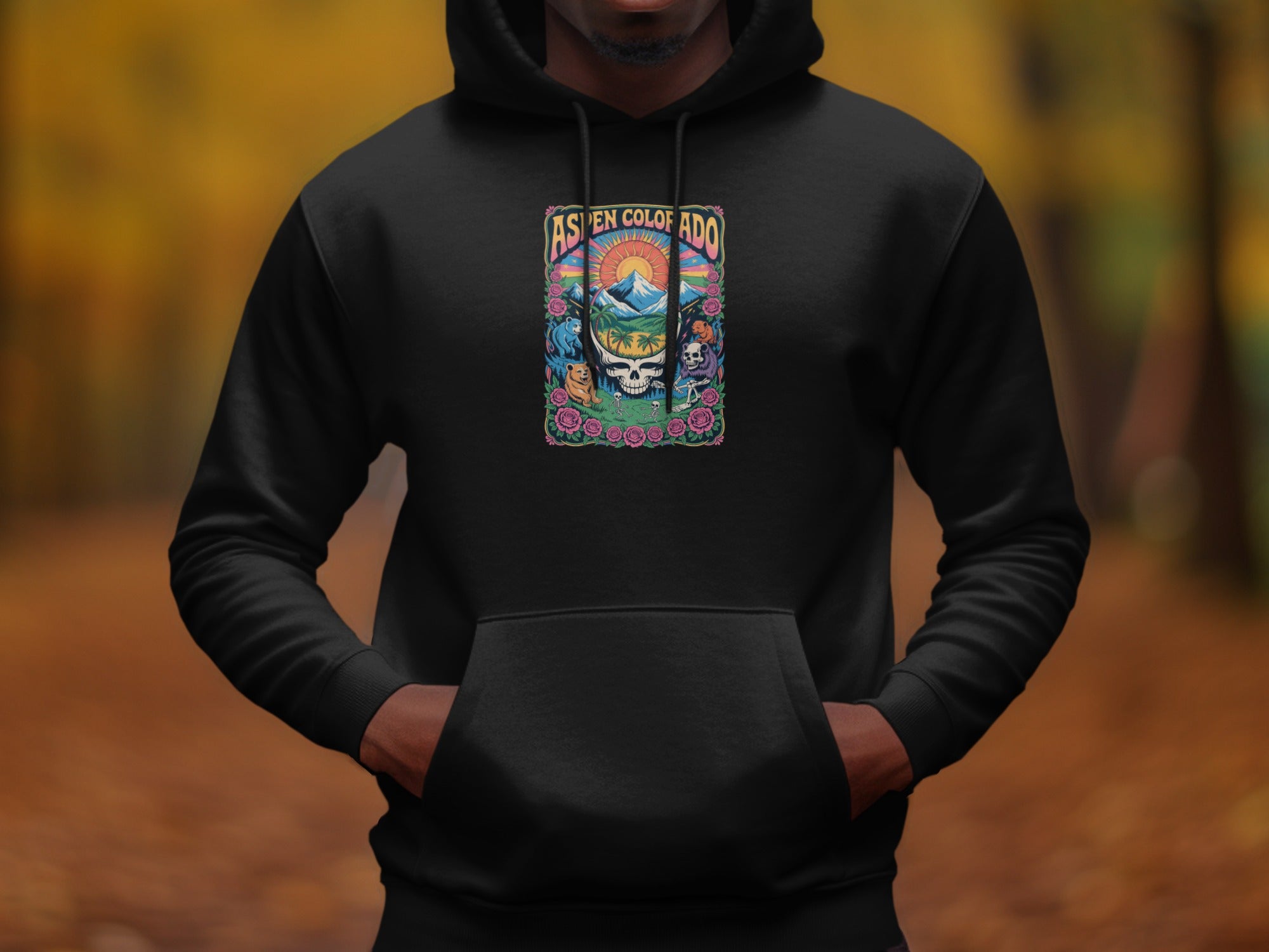 Aspen Colorado Hoodie with Colorful Design product type