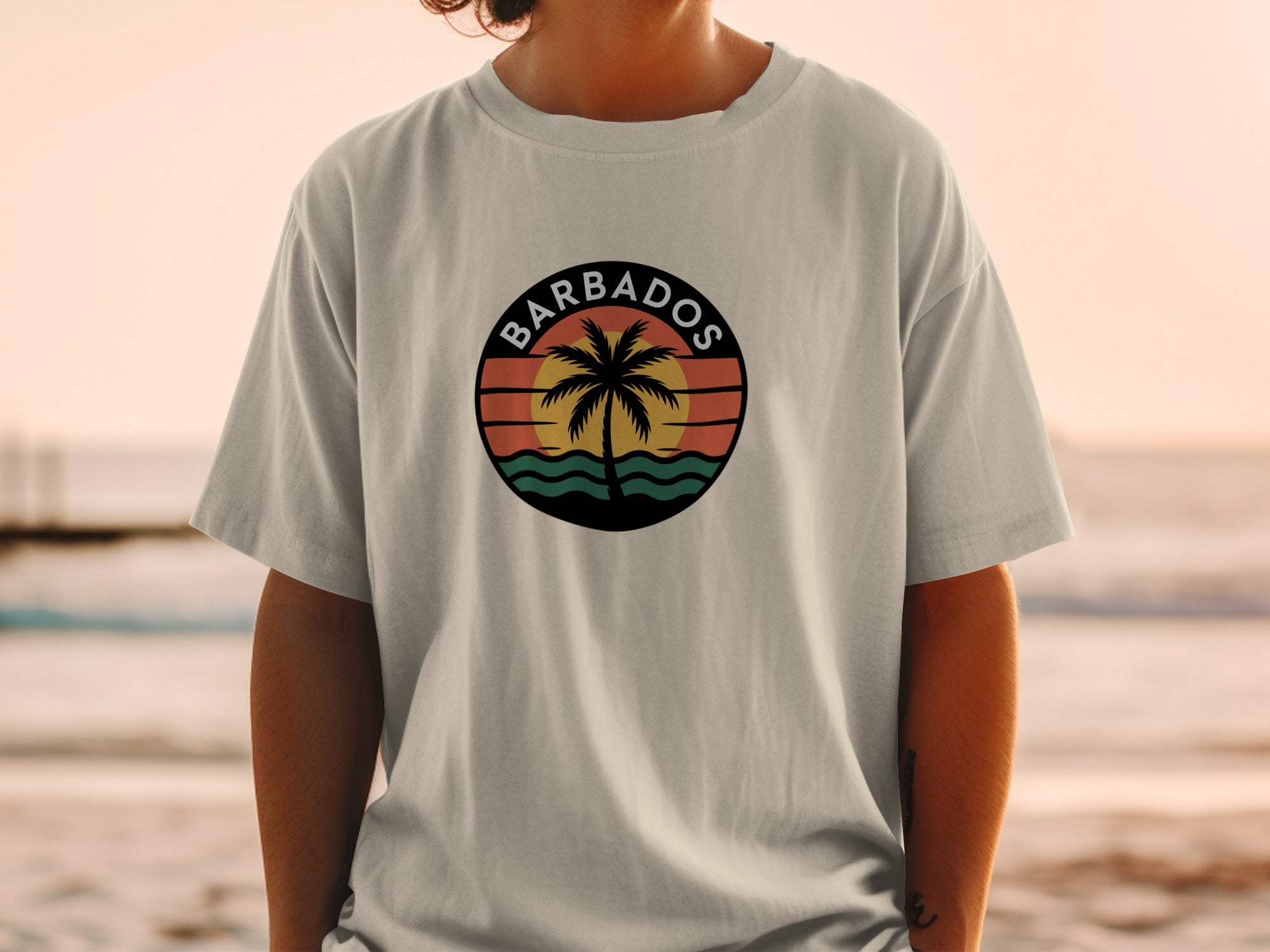Stylish Barbados Palm Tree Beach Vacation T-Shirt product