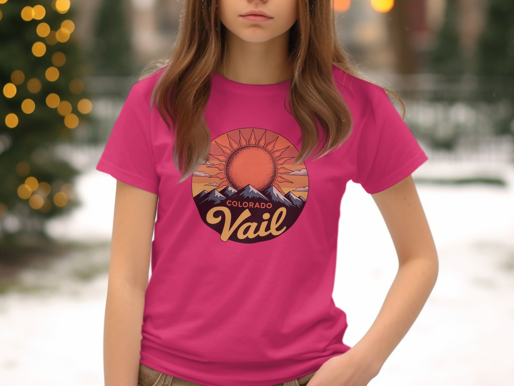 Colorado Vail Sunset Mountain Graphic T-Shirt product