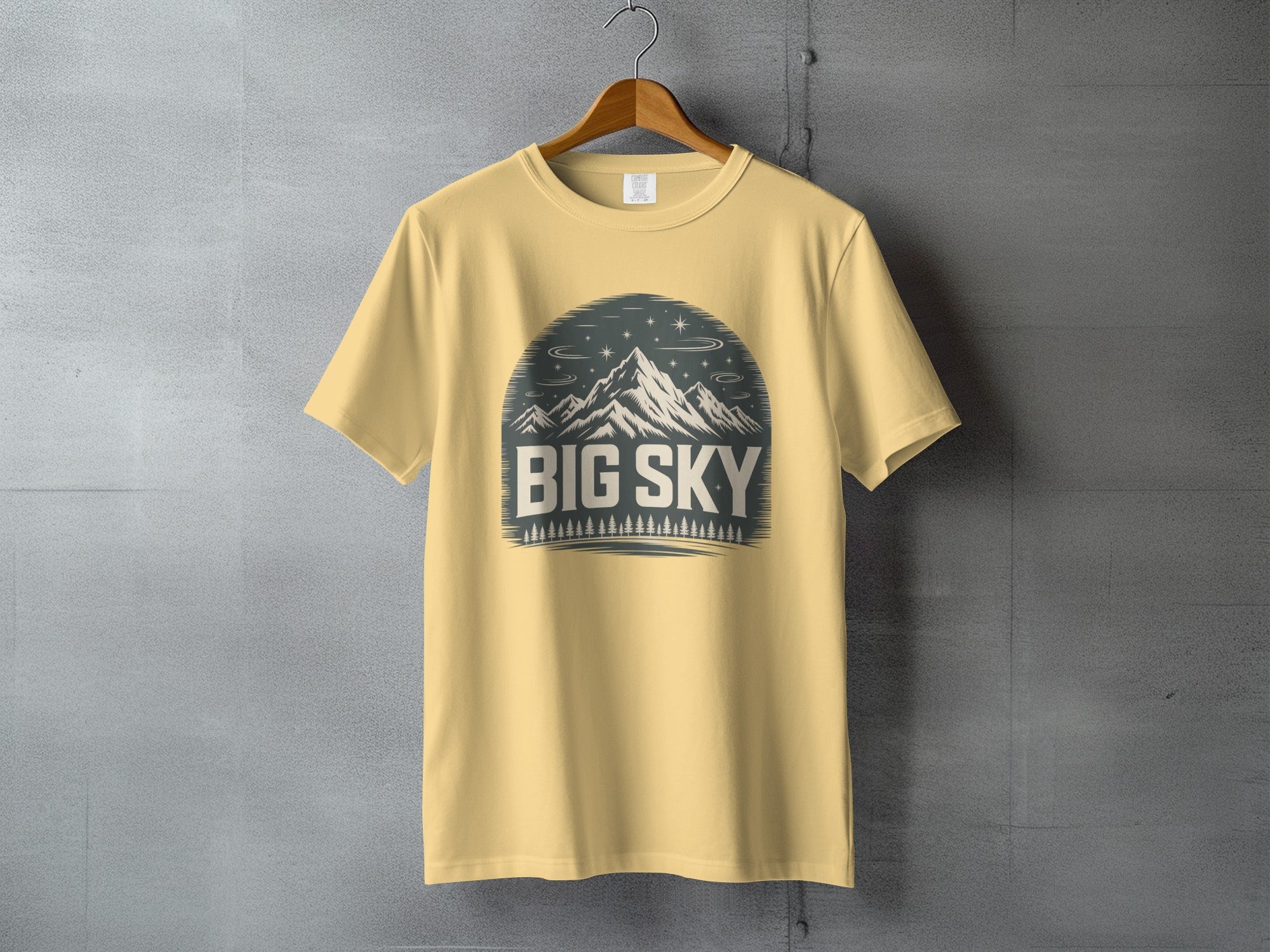 Big Sky Mountains Graphic Print Casual T-Shirt