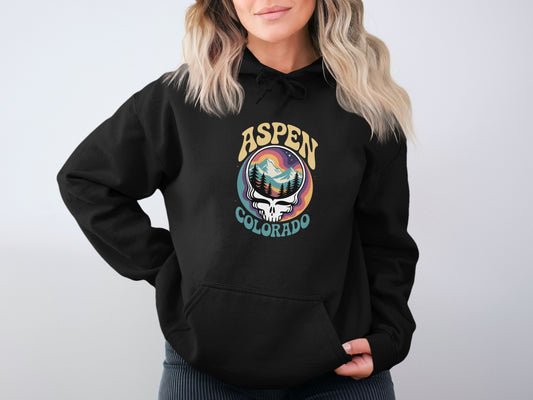 Aspen Colorado Hoodie with Skull Design product type