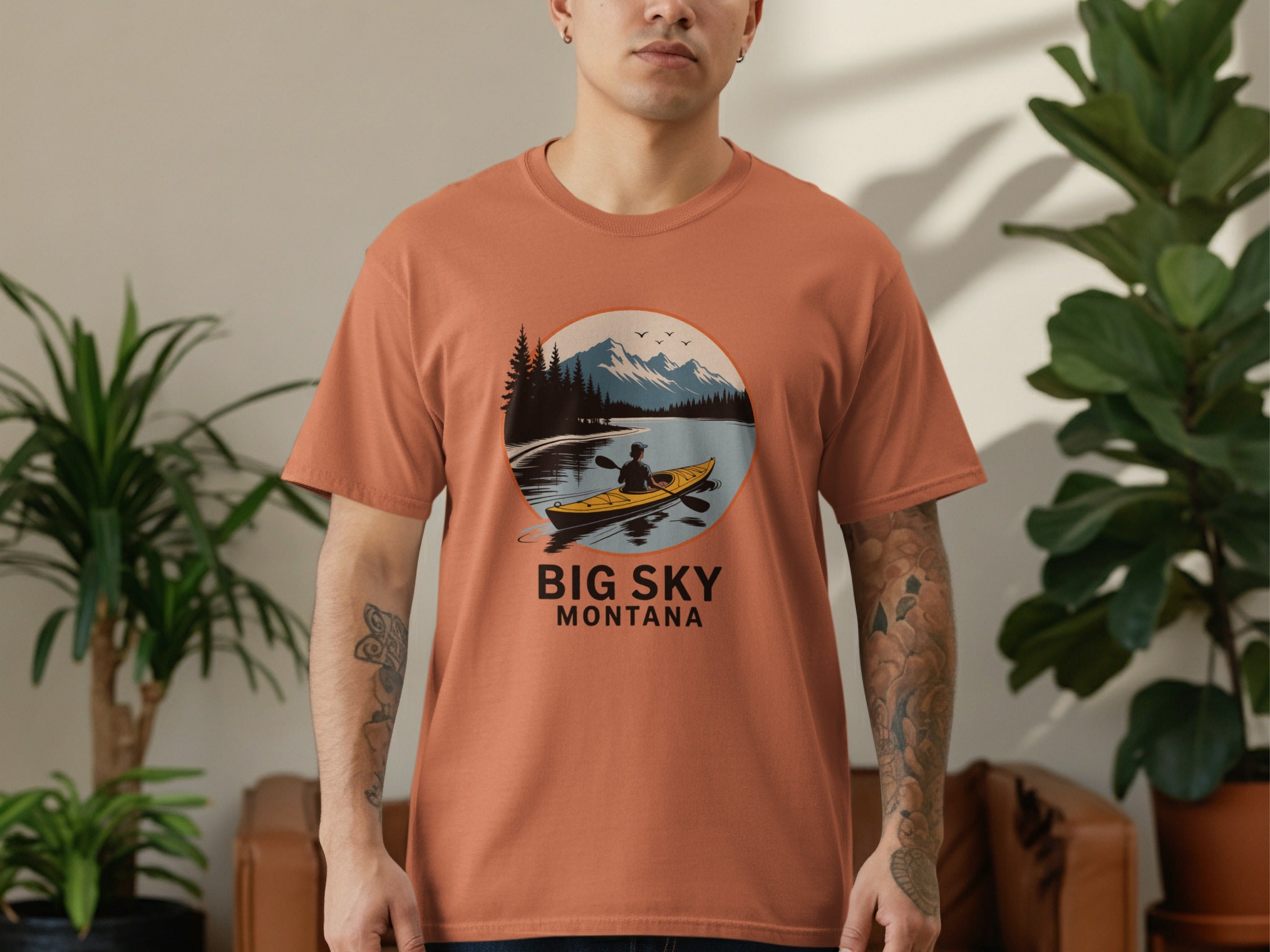Big Sky Montana Canoeing Graphic T-Shirt Product