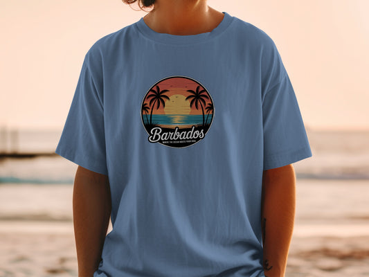 Barbados Sunset Graphic T-Shirt Beach Scene Product