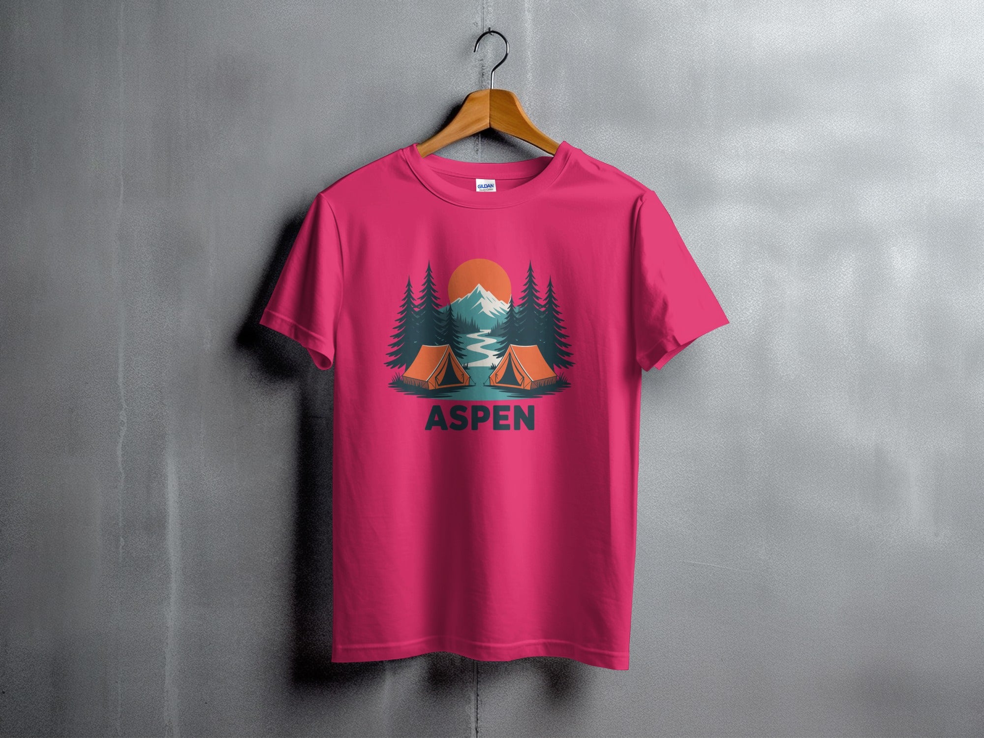 Aspen Camping Scene Graphic T-Shirt
