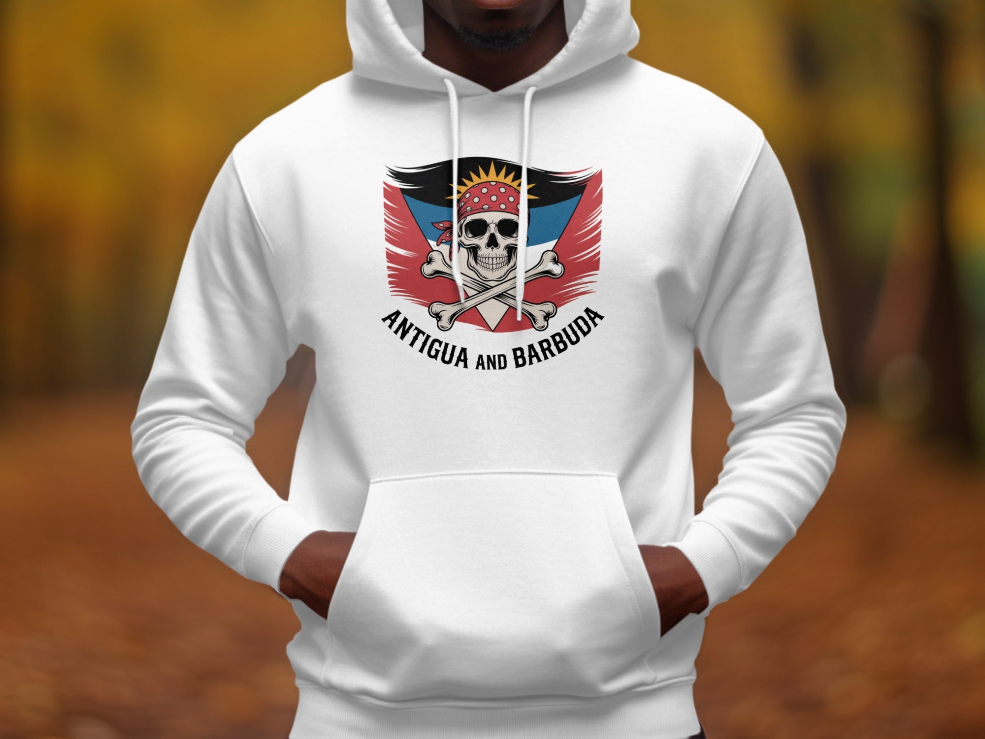 Antigua and Barbuda Flag Skull Design Hoodie product