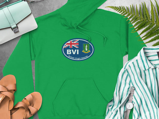 British Virgin Islands  Oval Logo Vacation Travel Hoodie Gift Souvenir Royal 