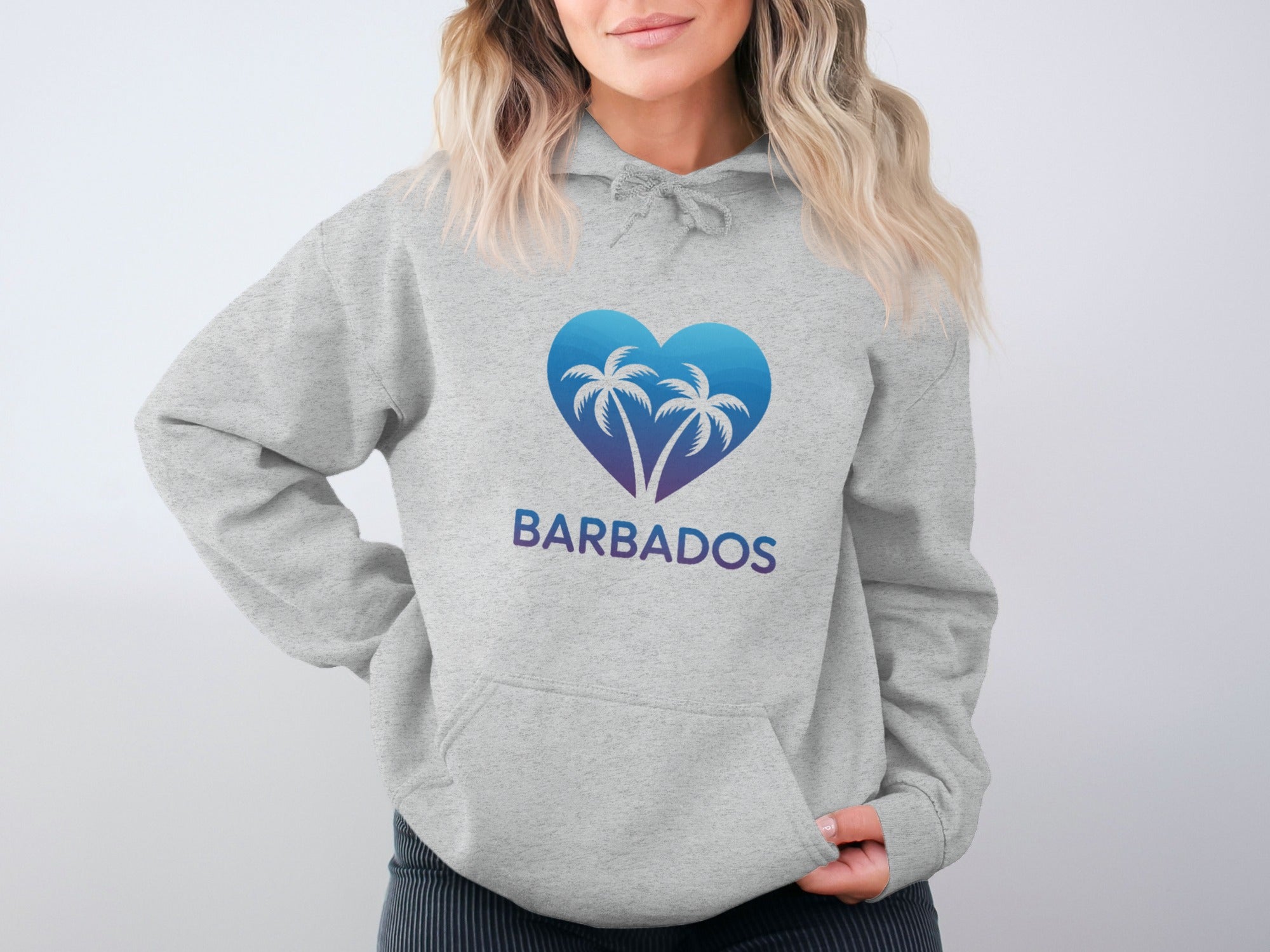 Barbados Palm Trees Heart Hoodie product