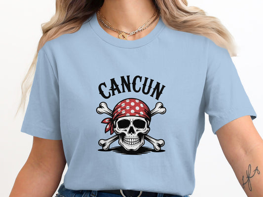 Cancun Skull and Crossbones Graphic T-shirt product type