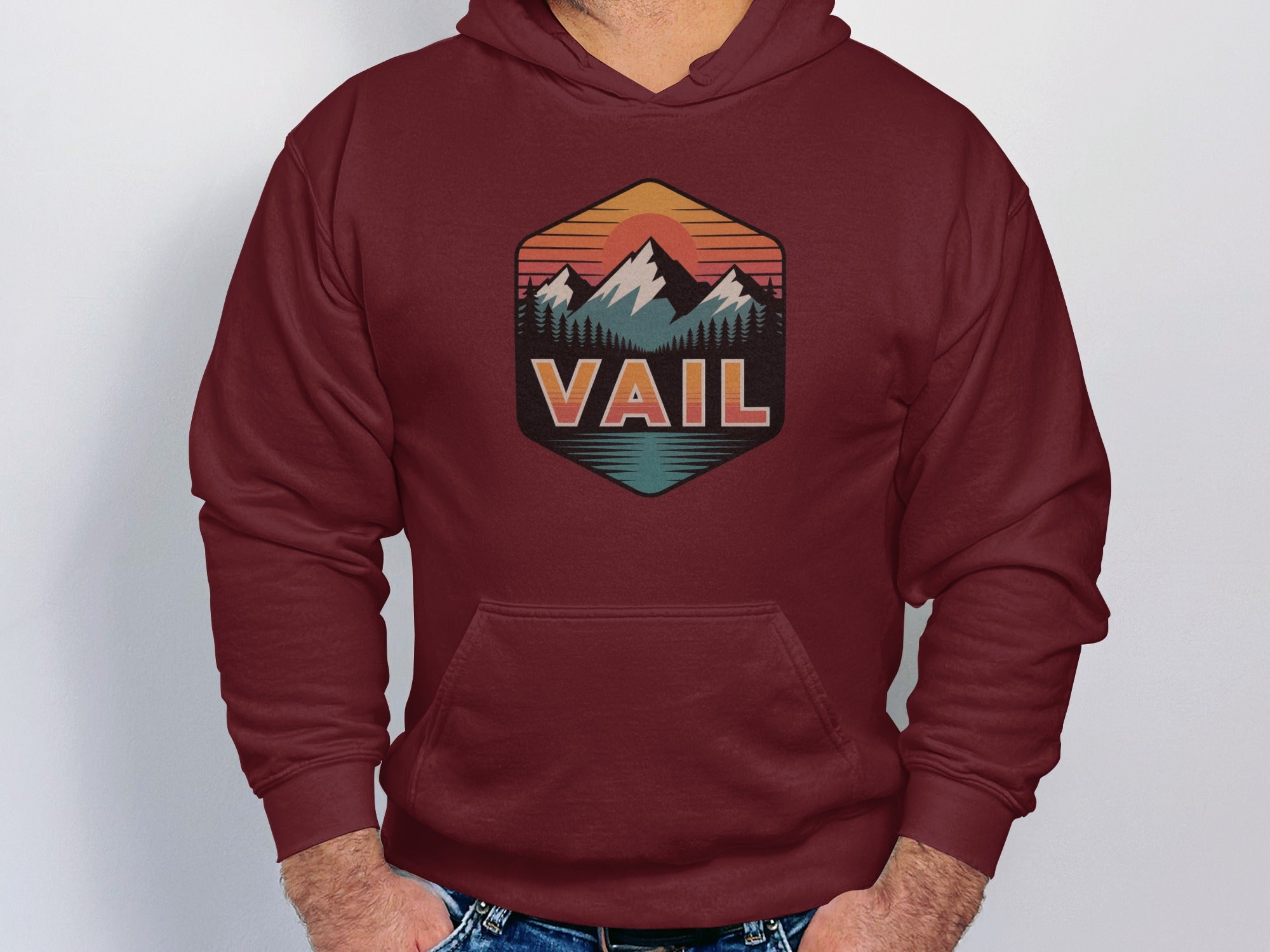 Vail Mountain Retro Multi-color Graphic Hoodie product