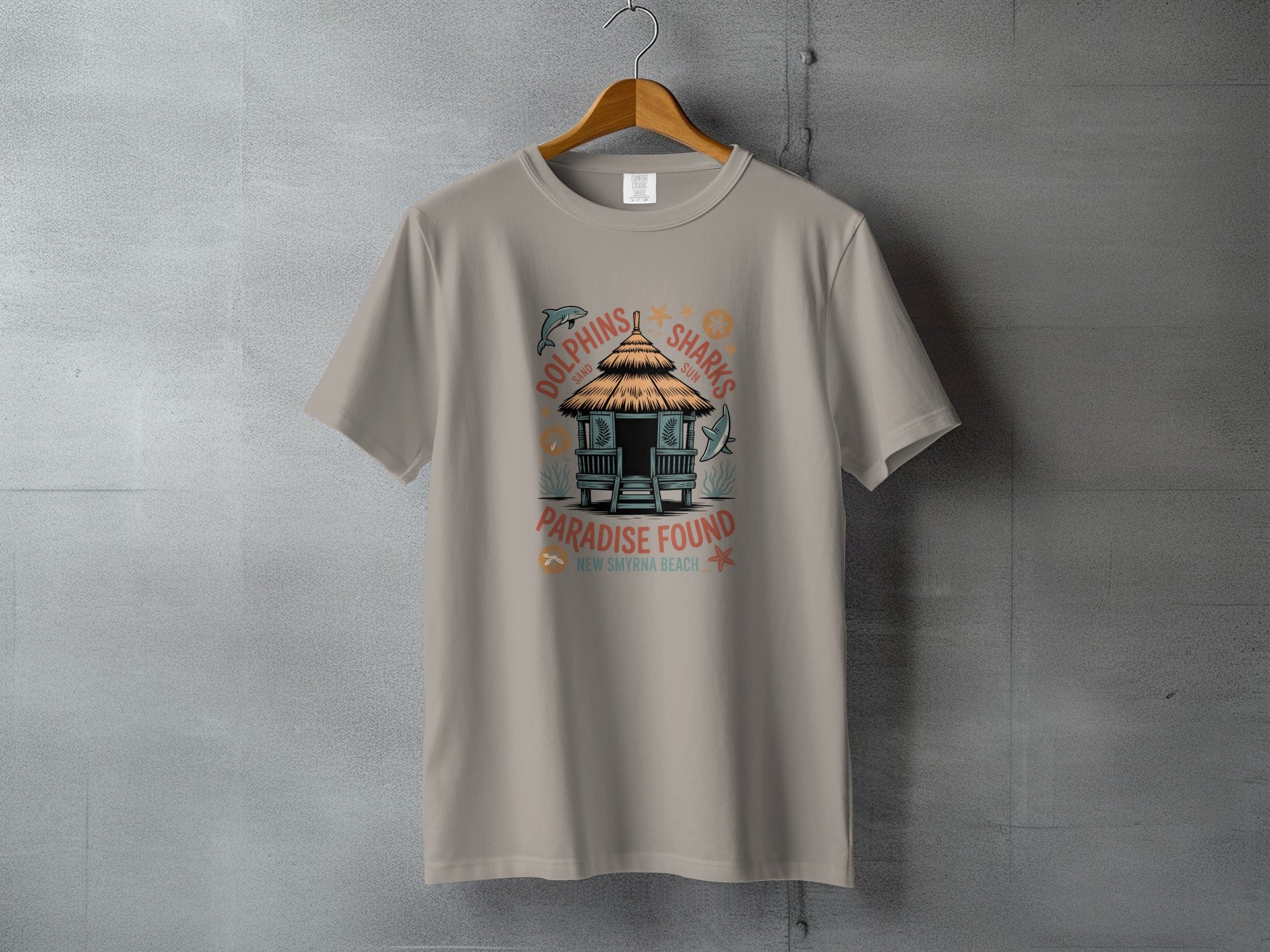 Dolphins and Sharks Paradise Found Beach T-Shirt product