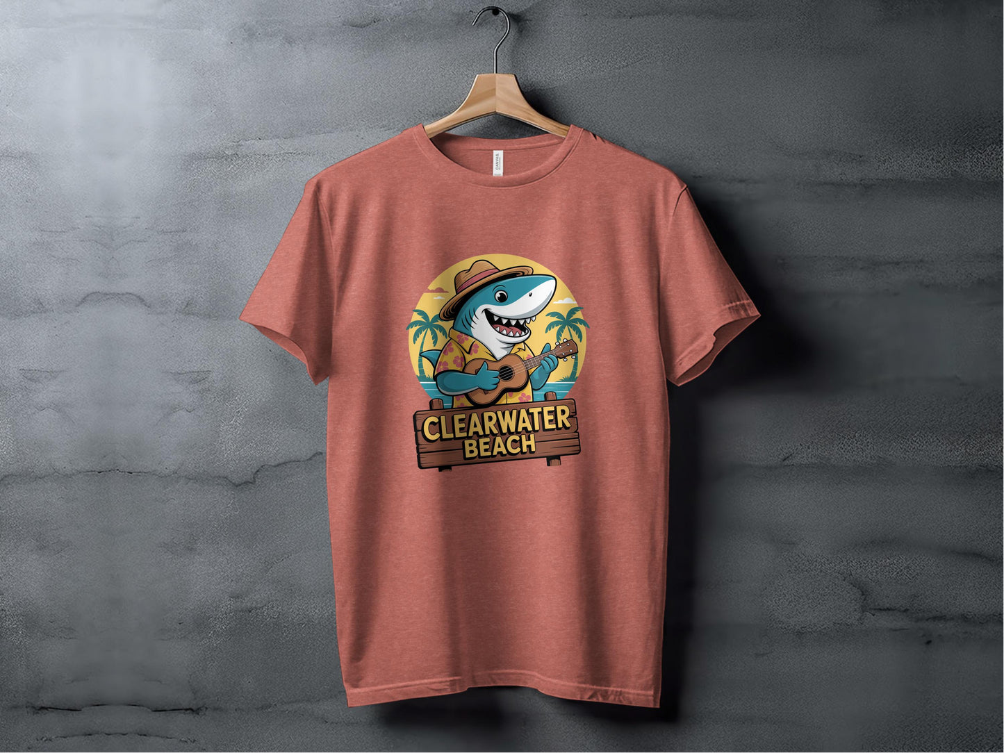 Clearwater Beach Shark Guitar Cool Fun T-Shirt product