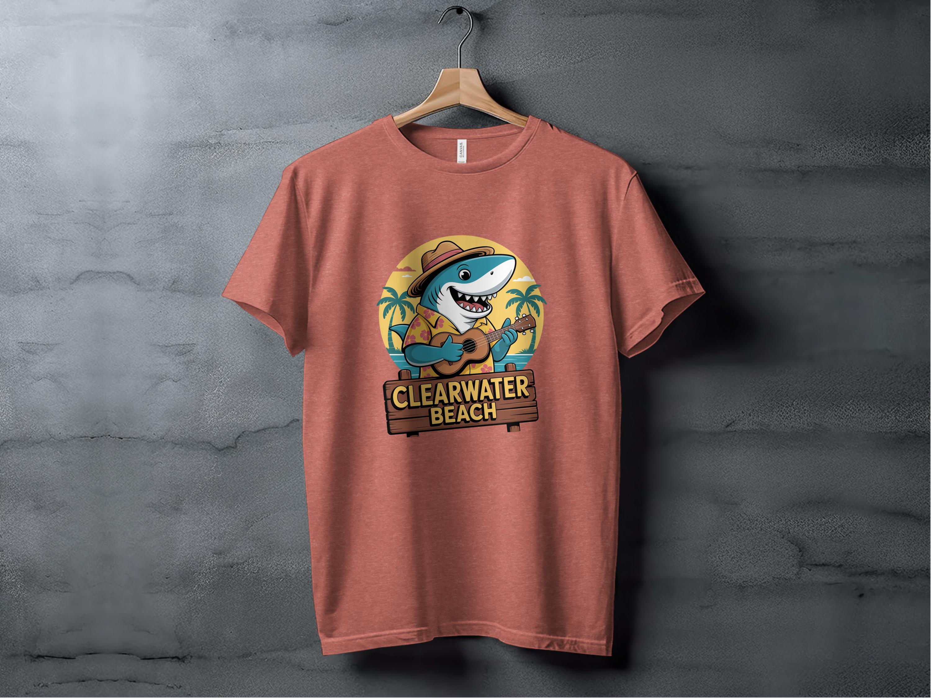 Clearwater Beach Shark Guitar Cool Fun T-Shirt product