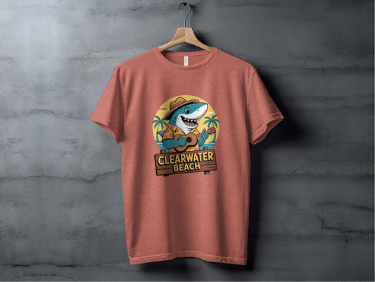 Clearwater Beach Shark Guitar Cool Fun T-Shirt product