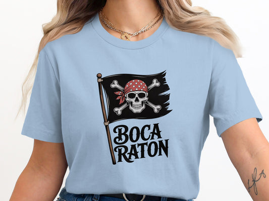 Pirate Skull Flag Print Boca Raton Graphic Tee product