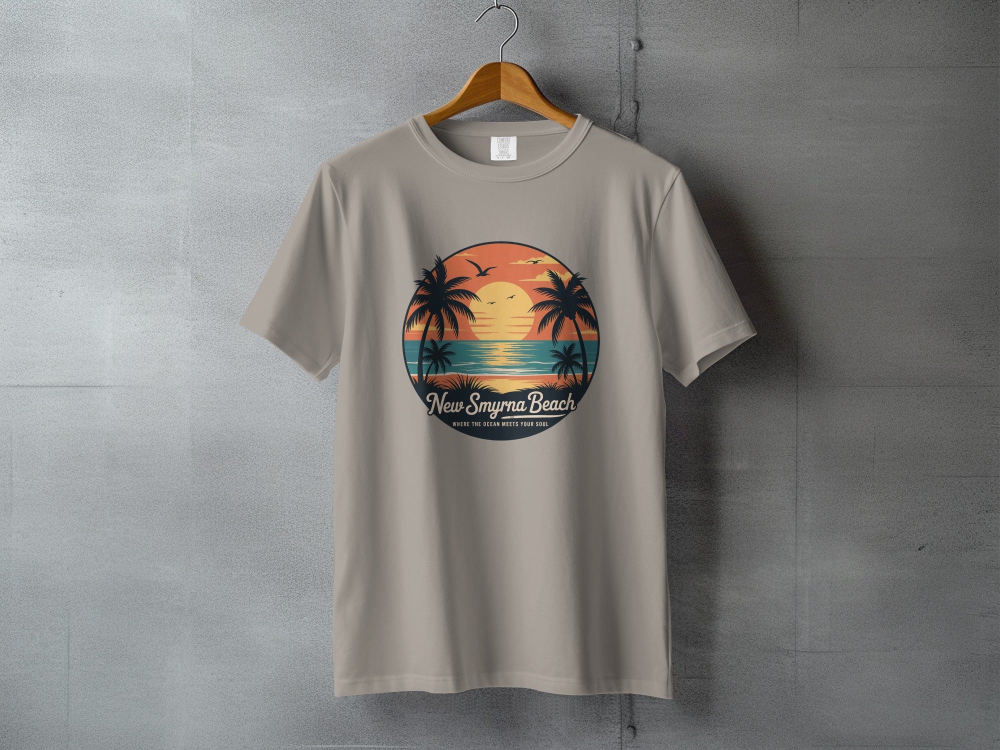 New Smyrna Beach T-Shirt Sunset Graphic Design product type