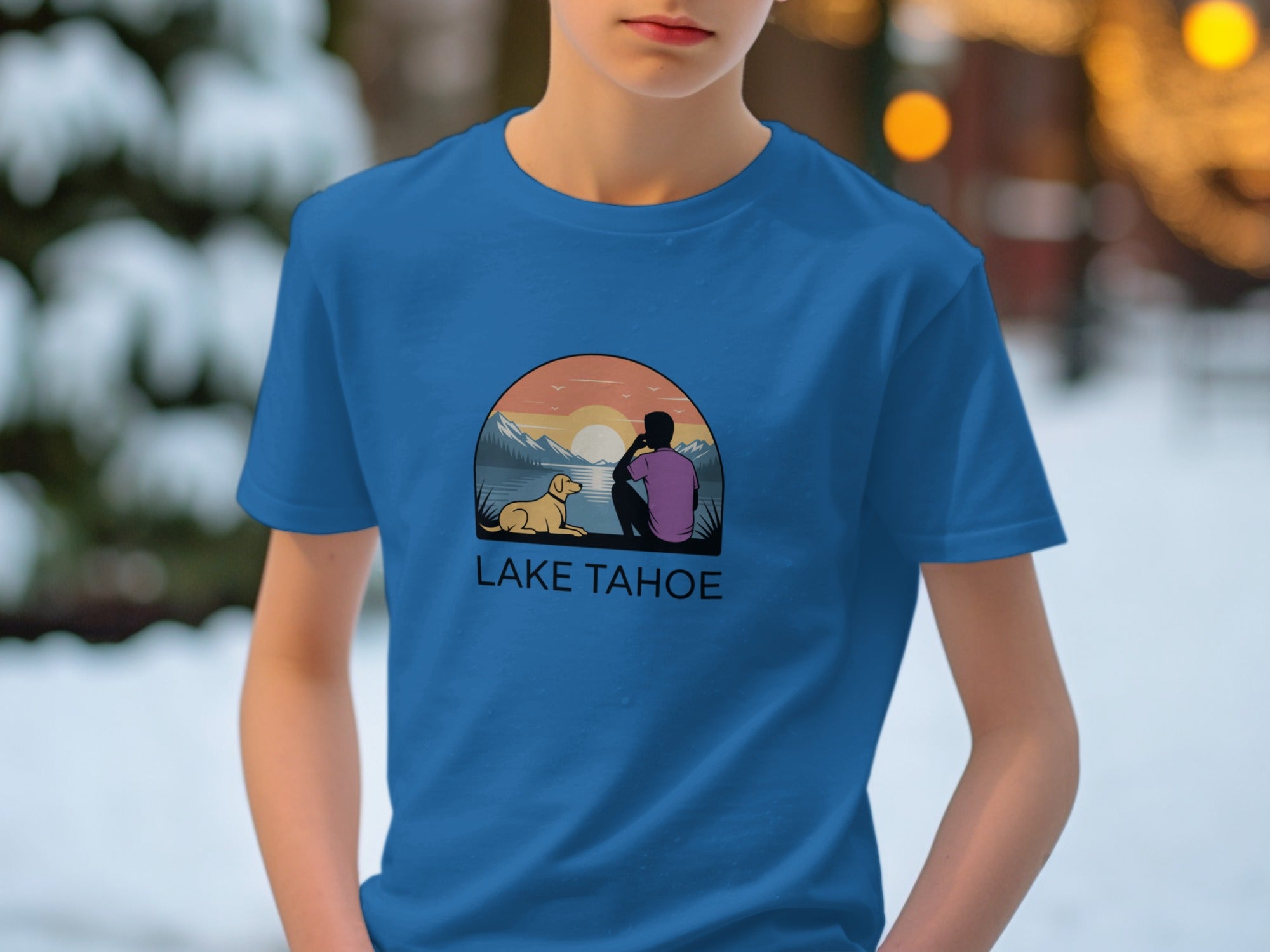Lake Tahoe Sunset Scene T-shirt Graphics