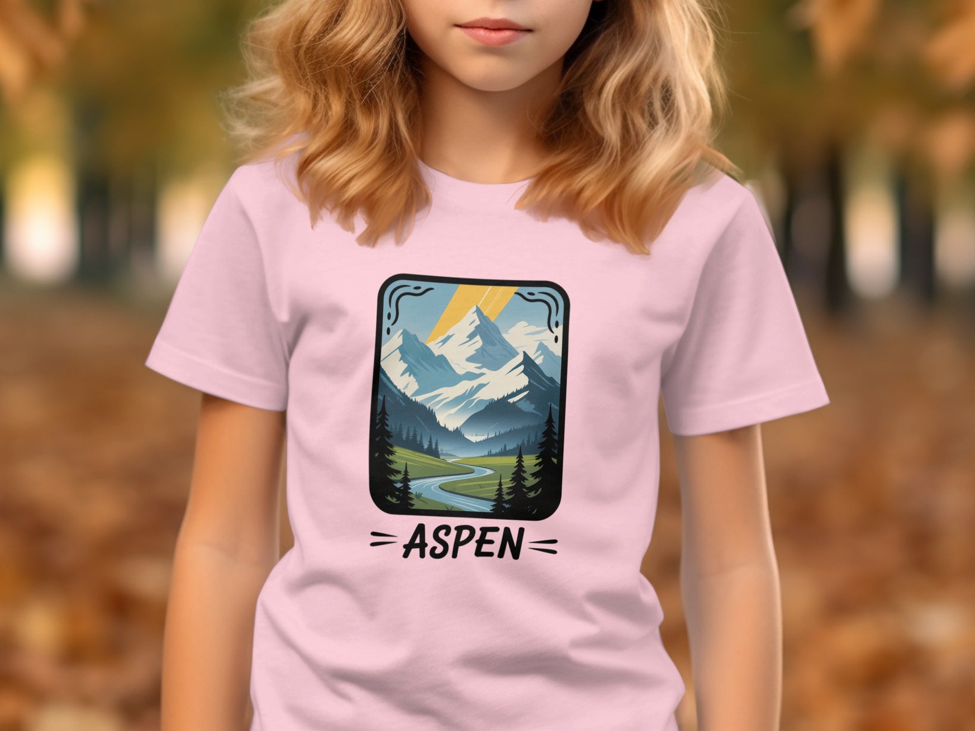 Aspen Mountain River Landscape T-shirt