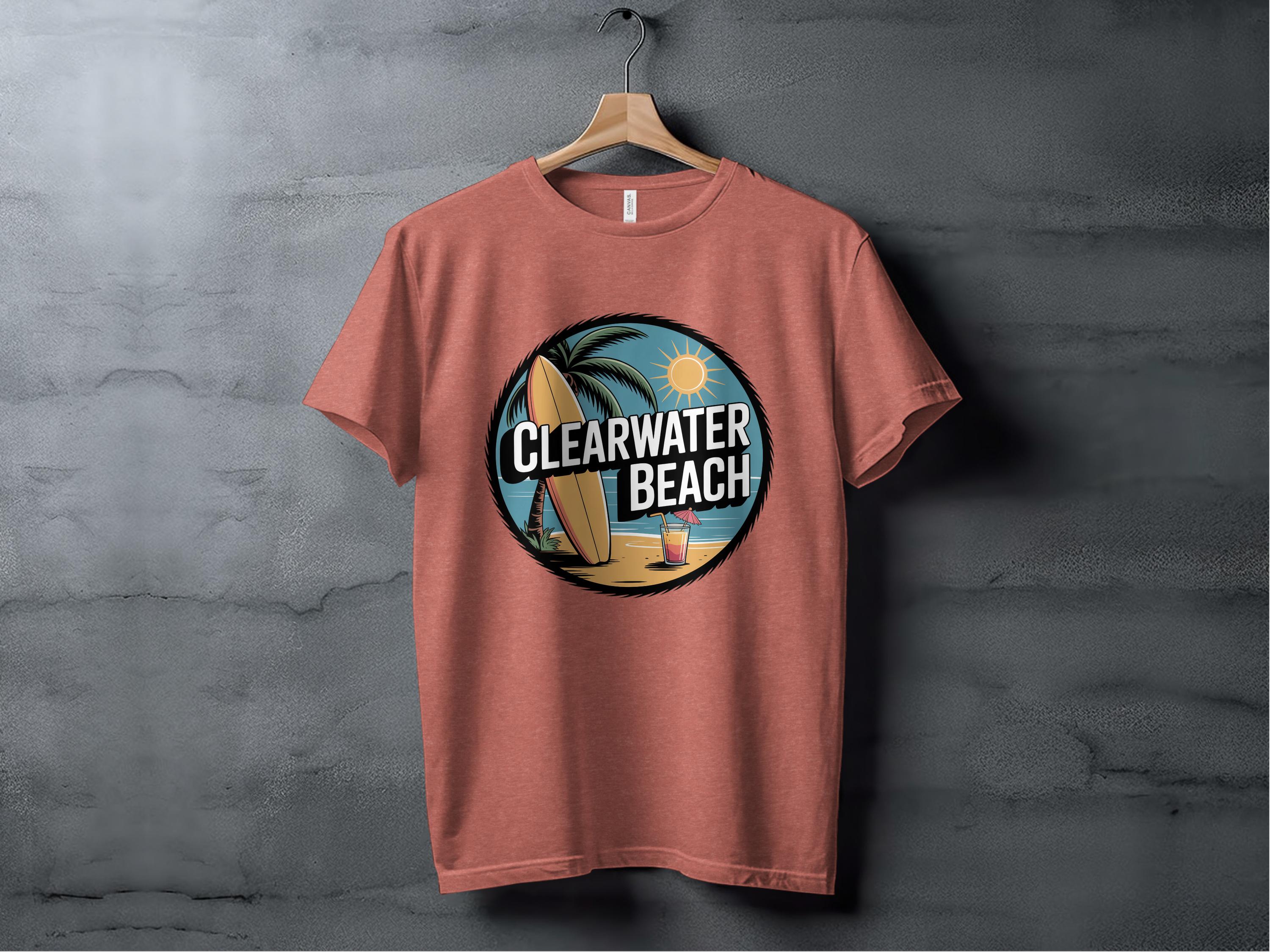 Clearwater Beach Palm Surf Design T-shirt product