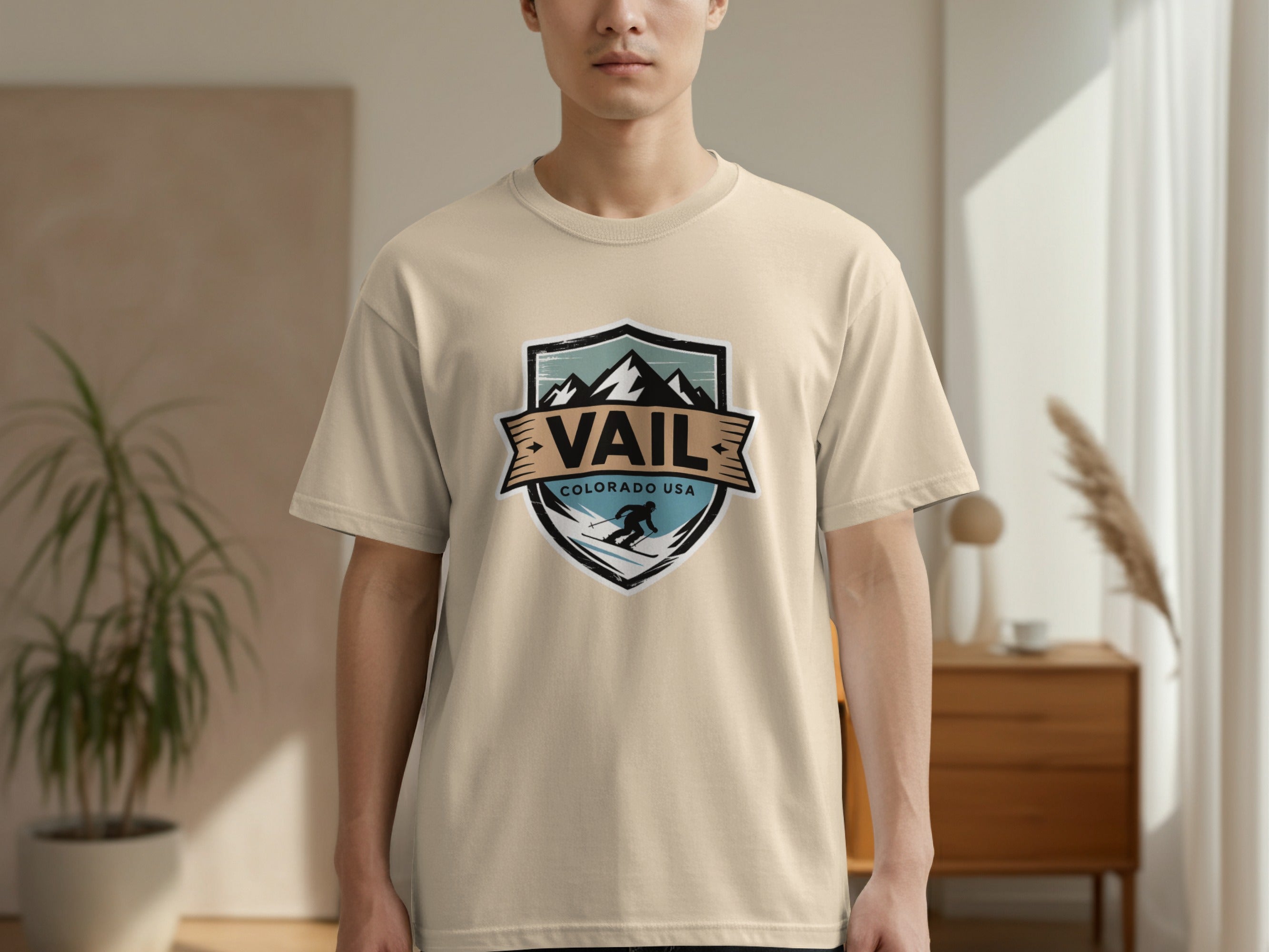Vail Mens T-Shirts Vail Colorado USA Skiing Graphic T-Shirt