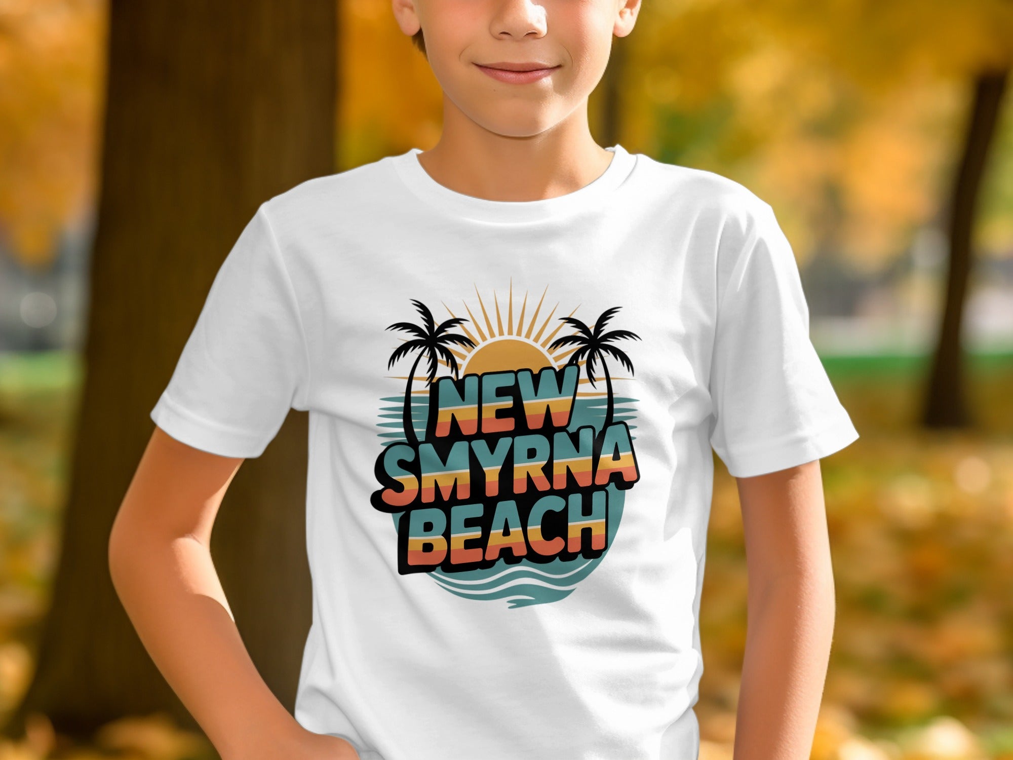 New Smyrna Beach Palm Trees Sunset T-shirt product