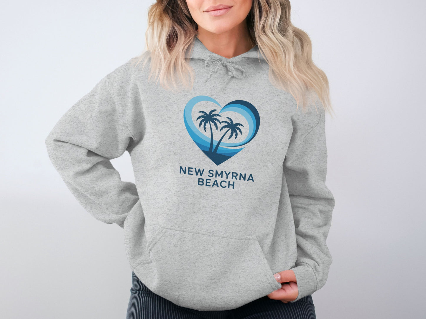 New Smyrna Beach Hoodie Heart Design Casual Sweatshirt product