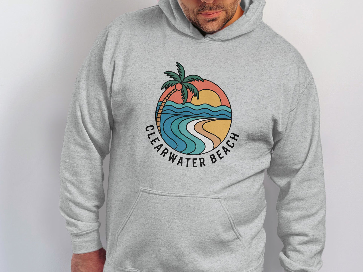 Clearwater Beach Palm Sunset Graphic Hoodie product