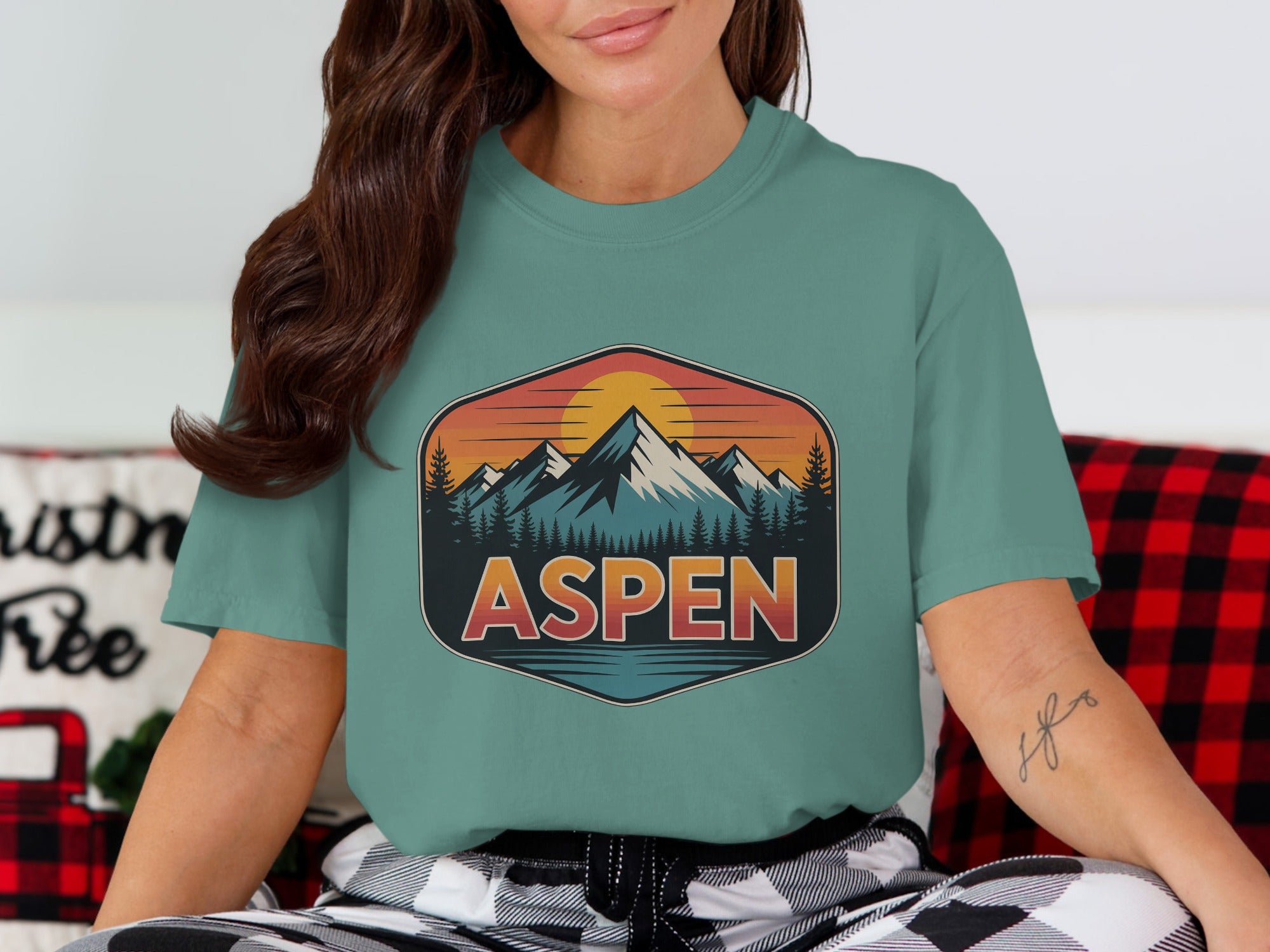 Aspen Mountain Sunset Graphic Tee Shirt product