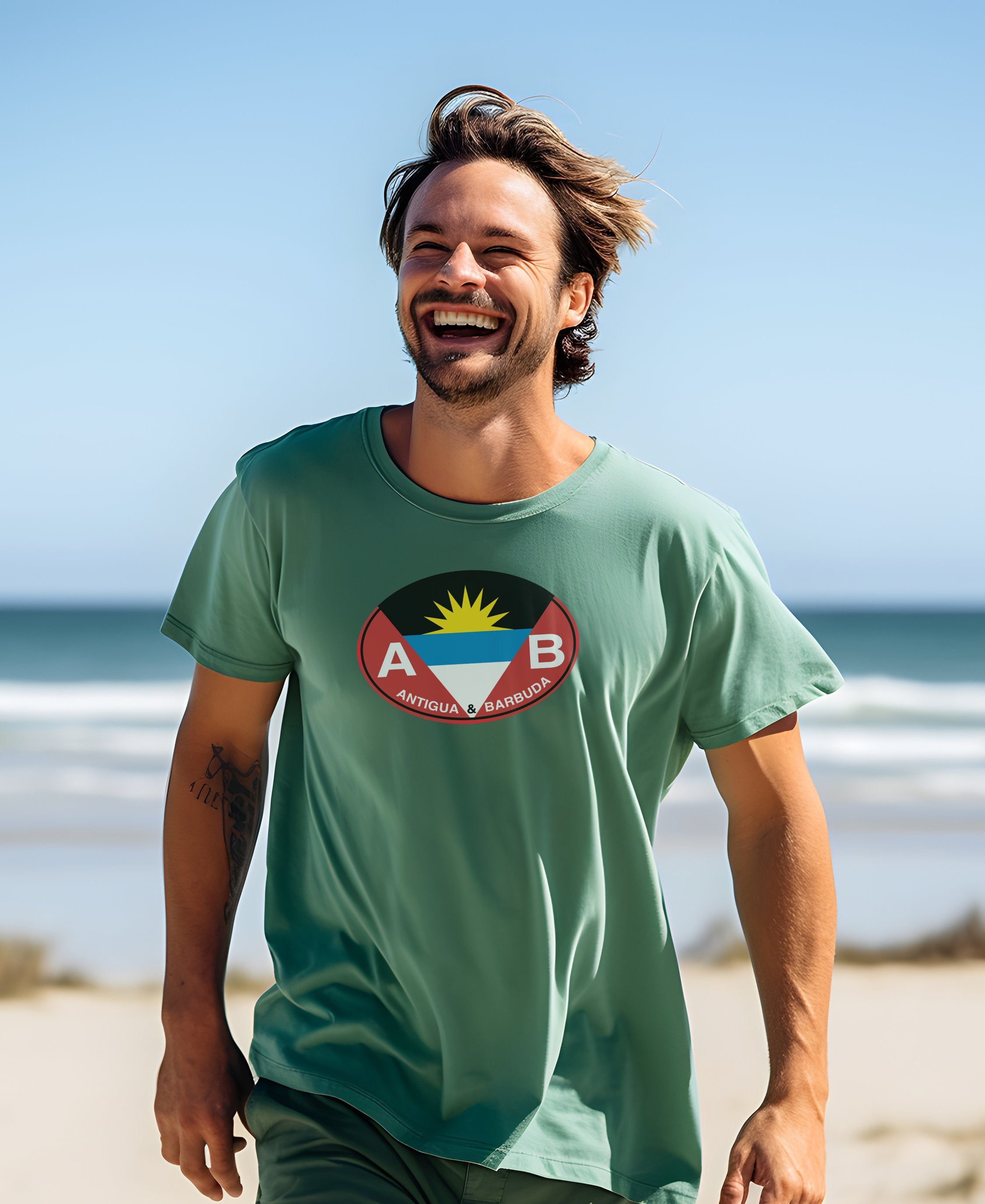 Antigua and Barbuda Mens T-Shirt – Rugged Look for Antigua Sailing Week