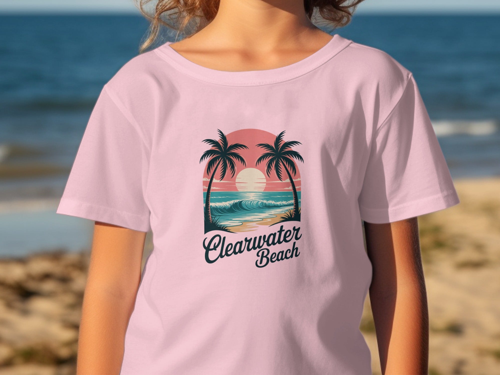 Clearwater Beach Sunset Palm Trees Tee product