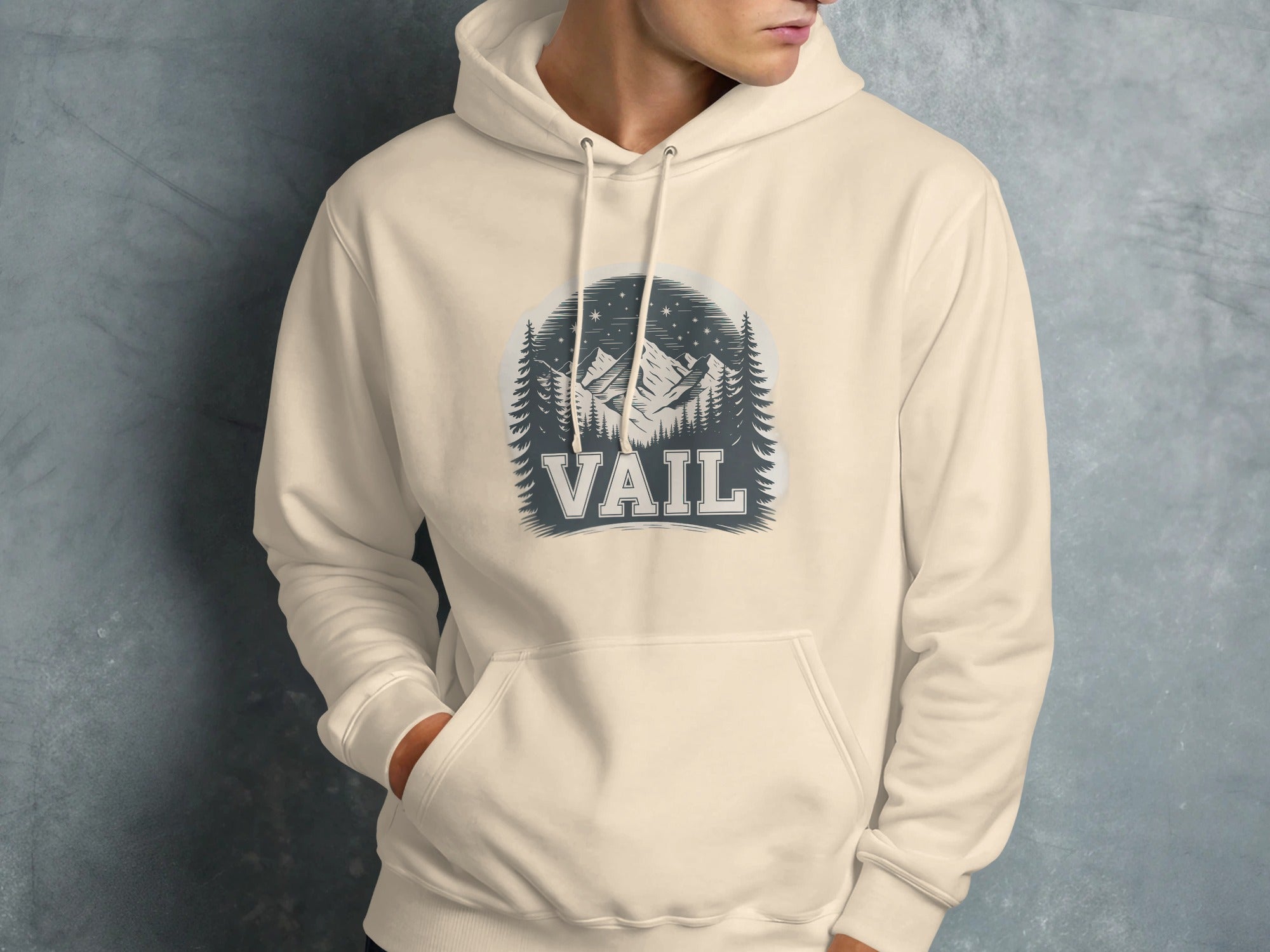 Vail Mountain and Forest Scene Hoodie product
