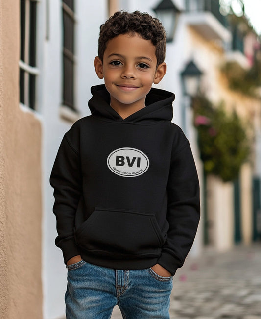 Kid's Black Hoodie with BVI Print Casual Wear product