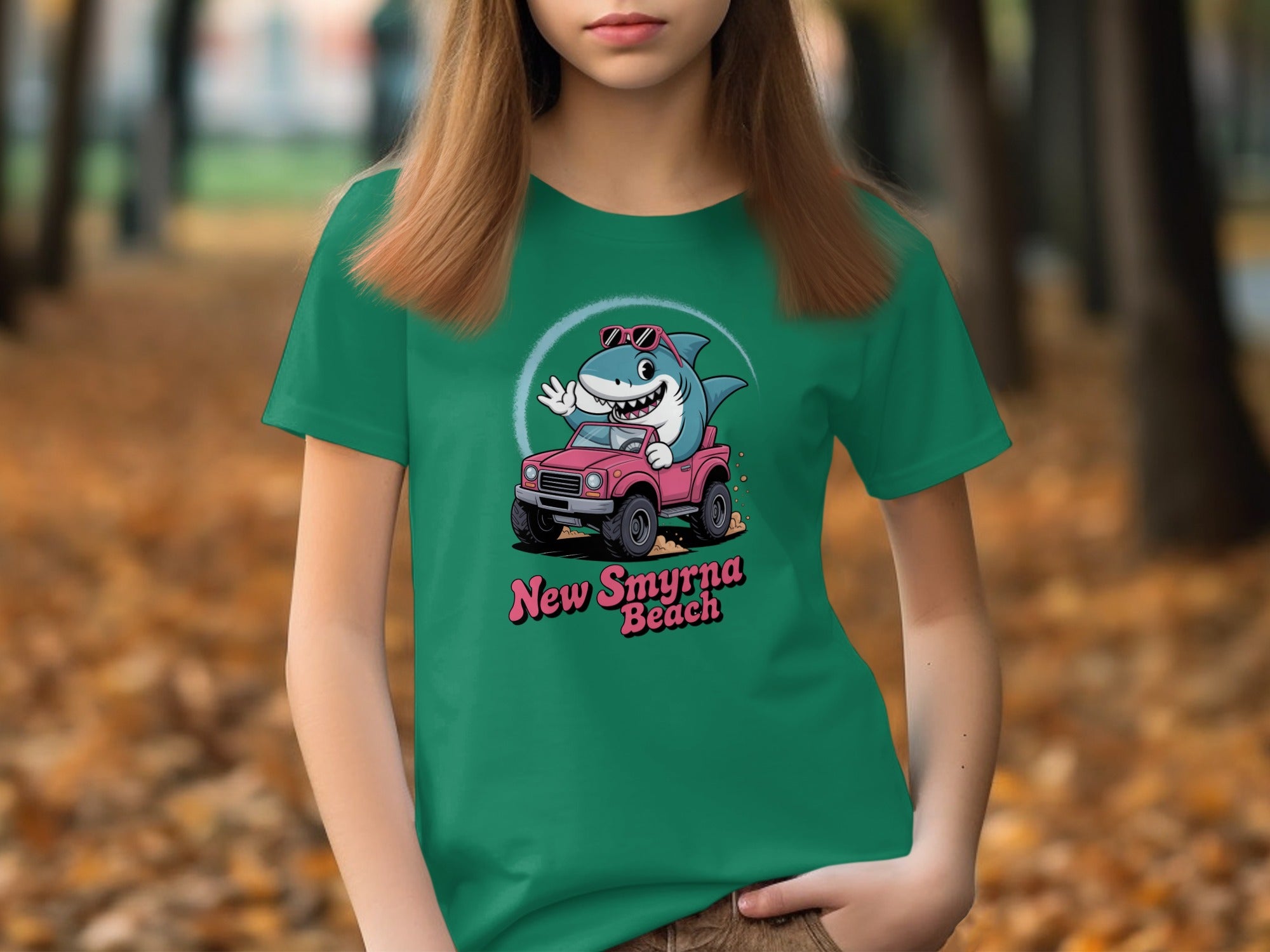 New Smyrna Beach Shark Driving Graphic T-Shirt product