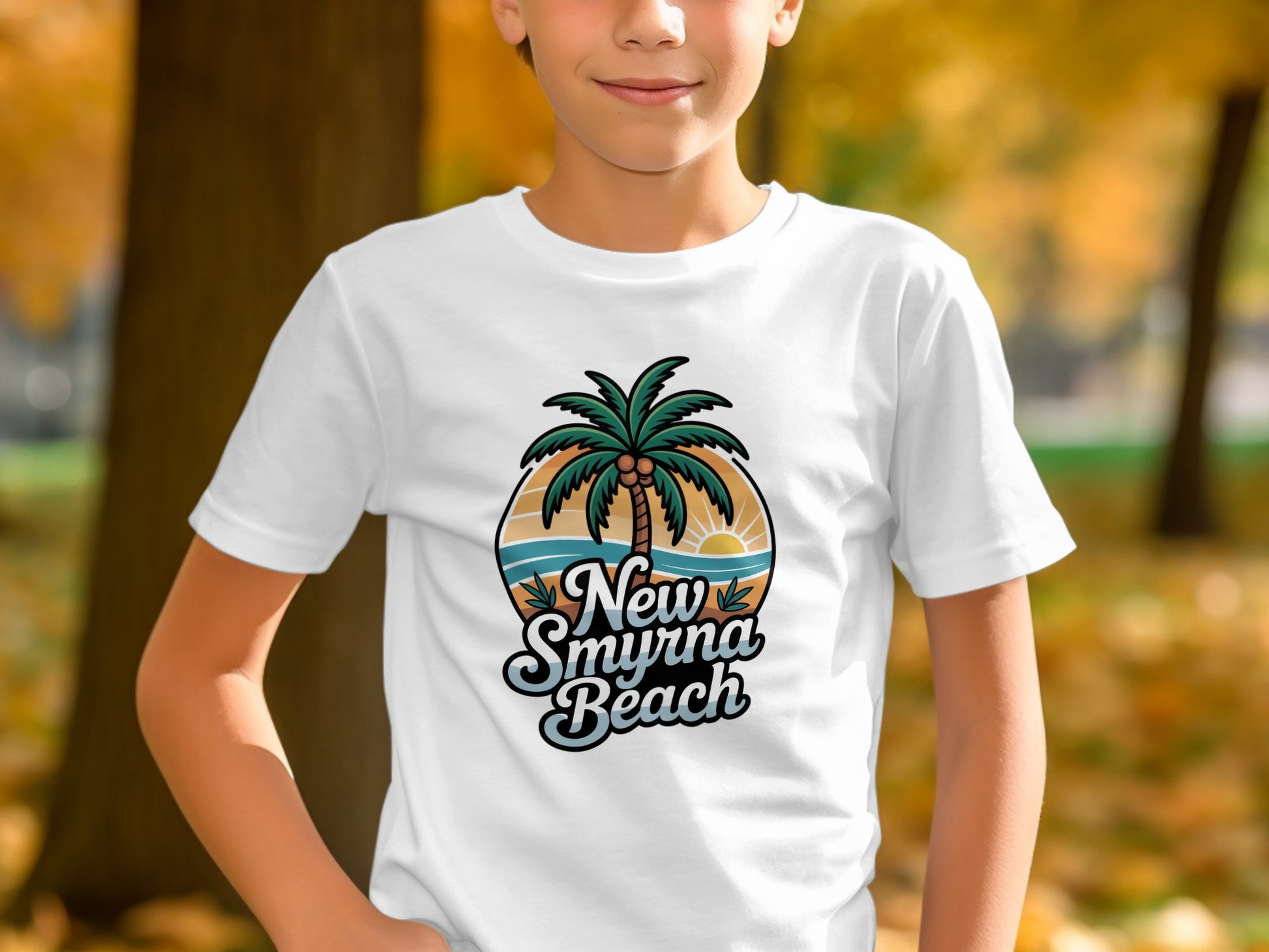 New Smyrna Beach Palm Tree Graphic T-Shirt product