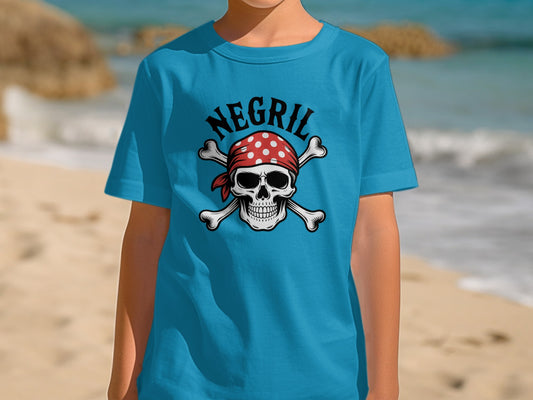 Negril Pirate Skull and Crossbones Graphic T-Shirt product