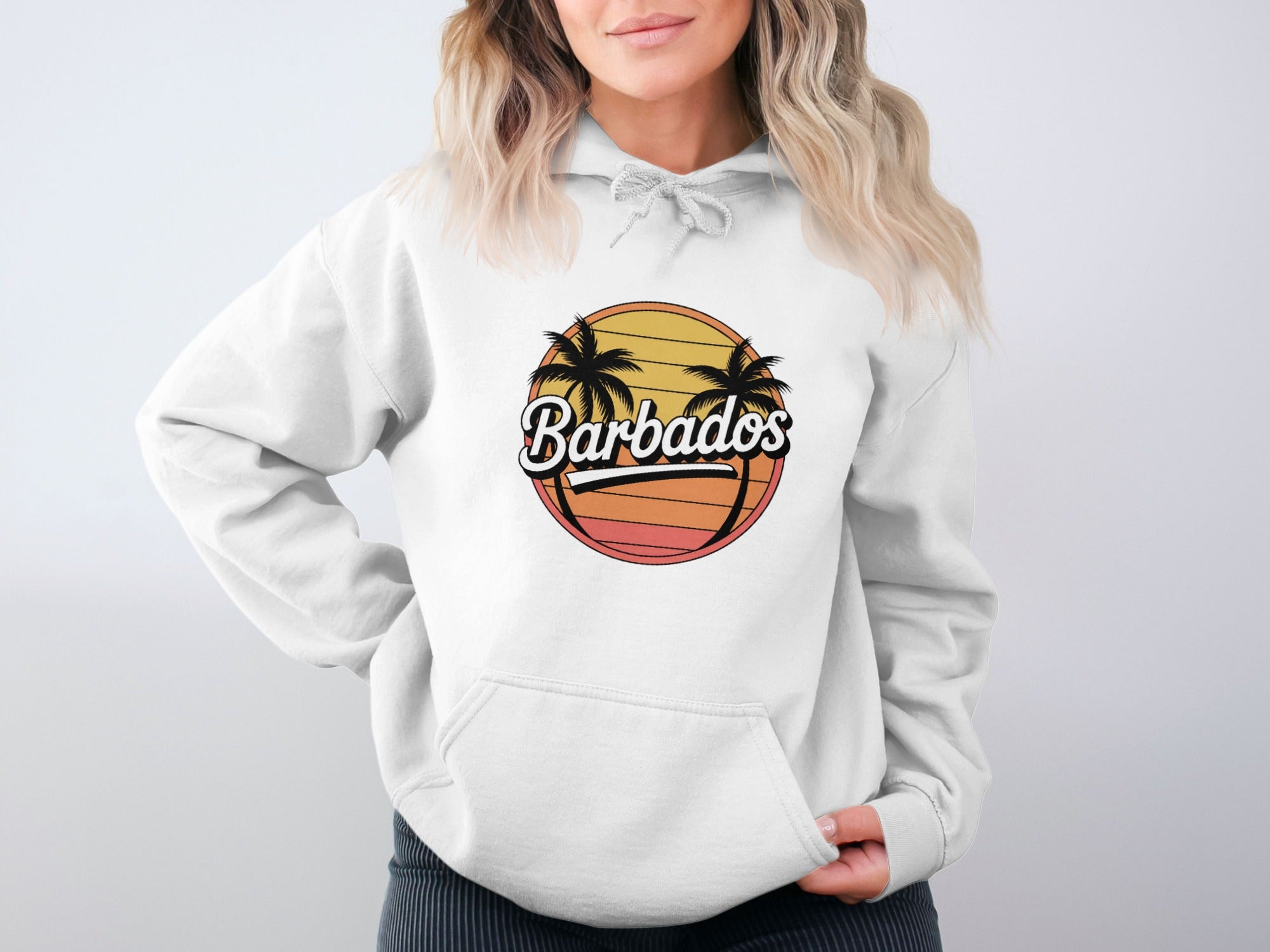 Barbados Sunset Hoodie cool casual attire product type