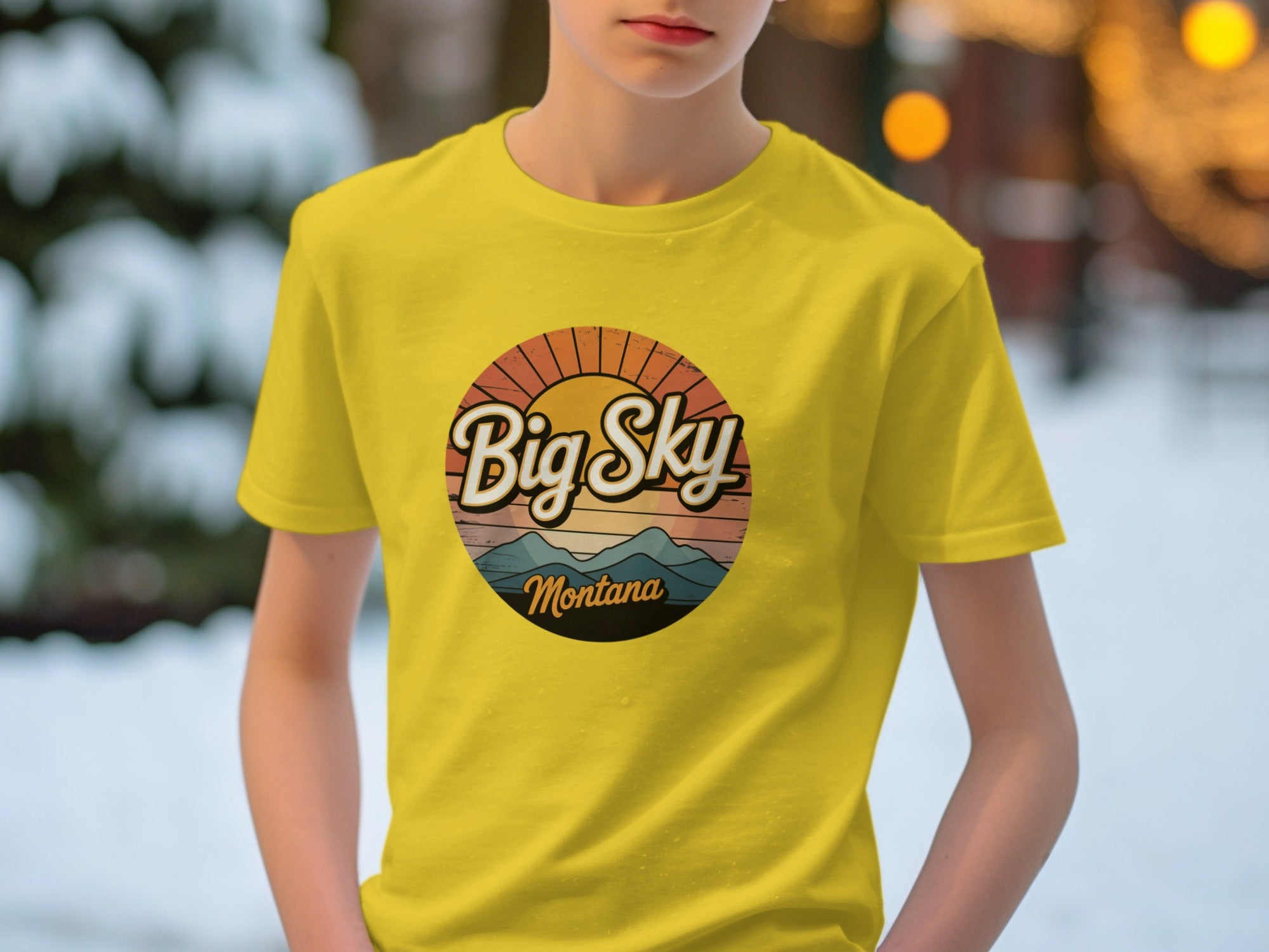 Big Sky Montana Retro Design T-shirt for Casual Wear