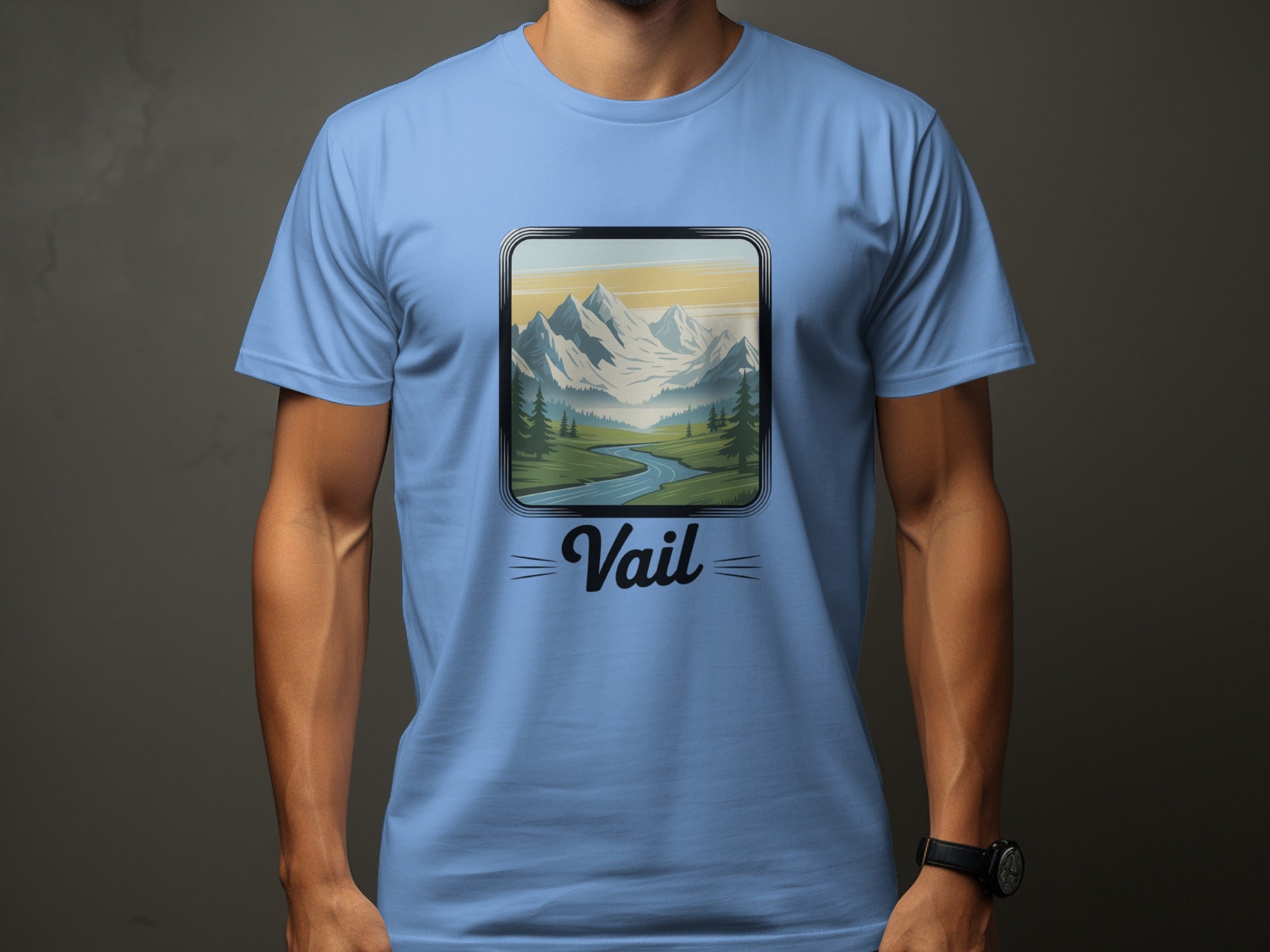 Vail Mountain Landscape Graphic Print T-shirt product type