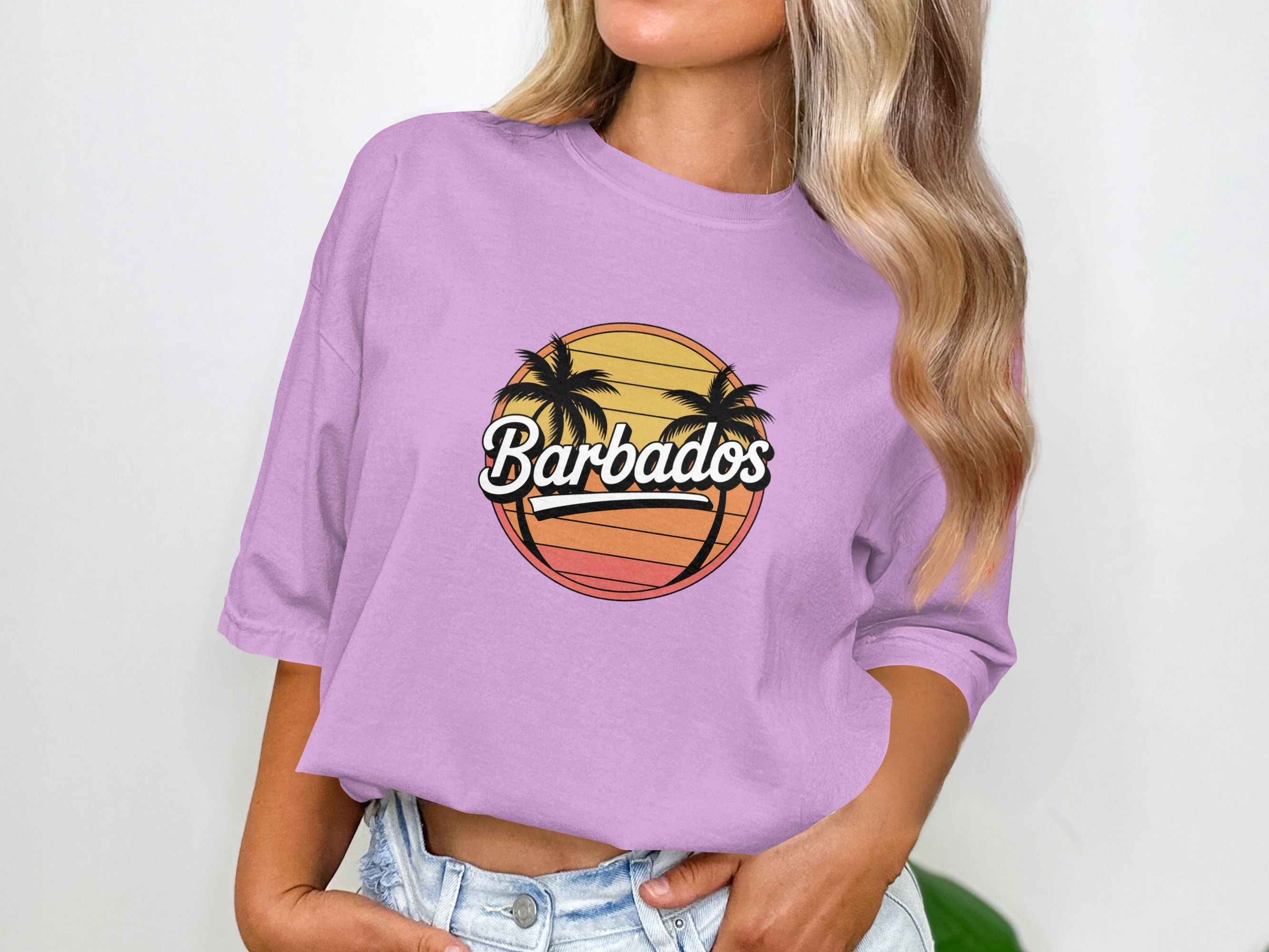 Barbados Sunset Palms Graphic T-Shirt product