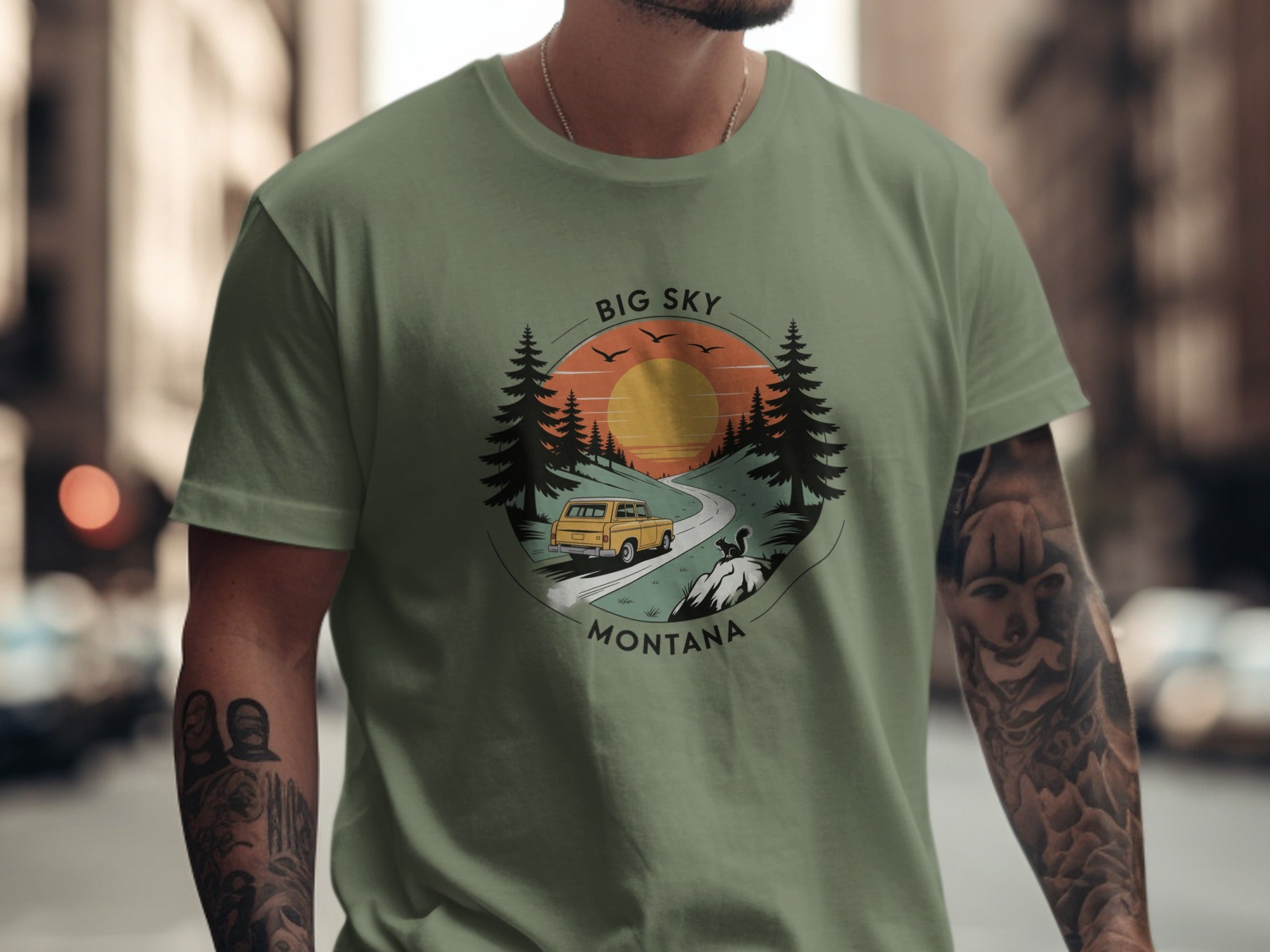 Big Sky Montana Sunset Adventure T-Shirt